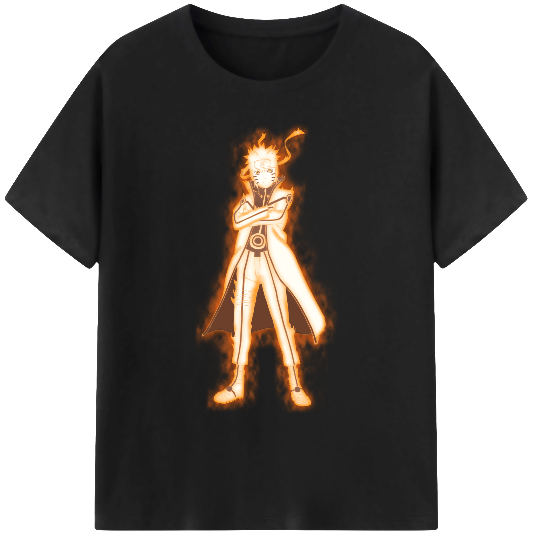 （画像用） NARUTO -ナルト- うずまき ナルト Uzumaki Naruto 綿100％ メンズ半袖Tシャツ｜肌触りやわらか＆通気性