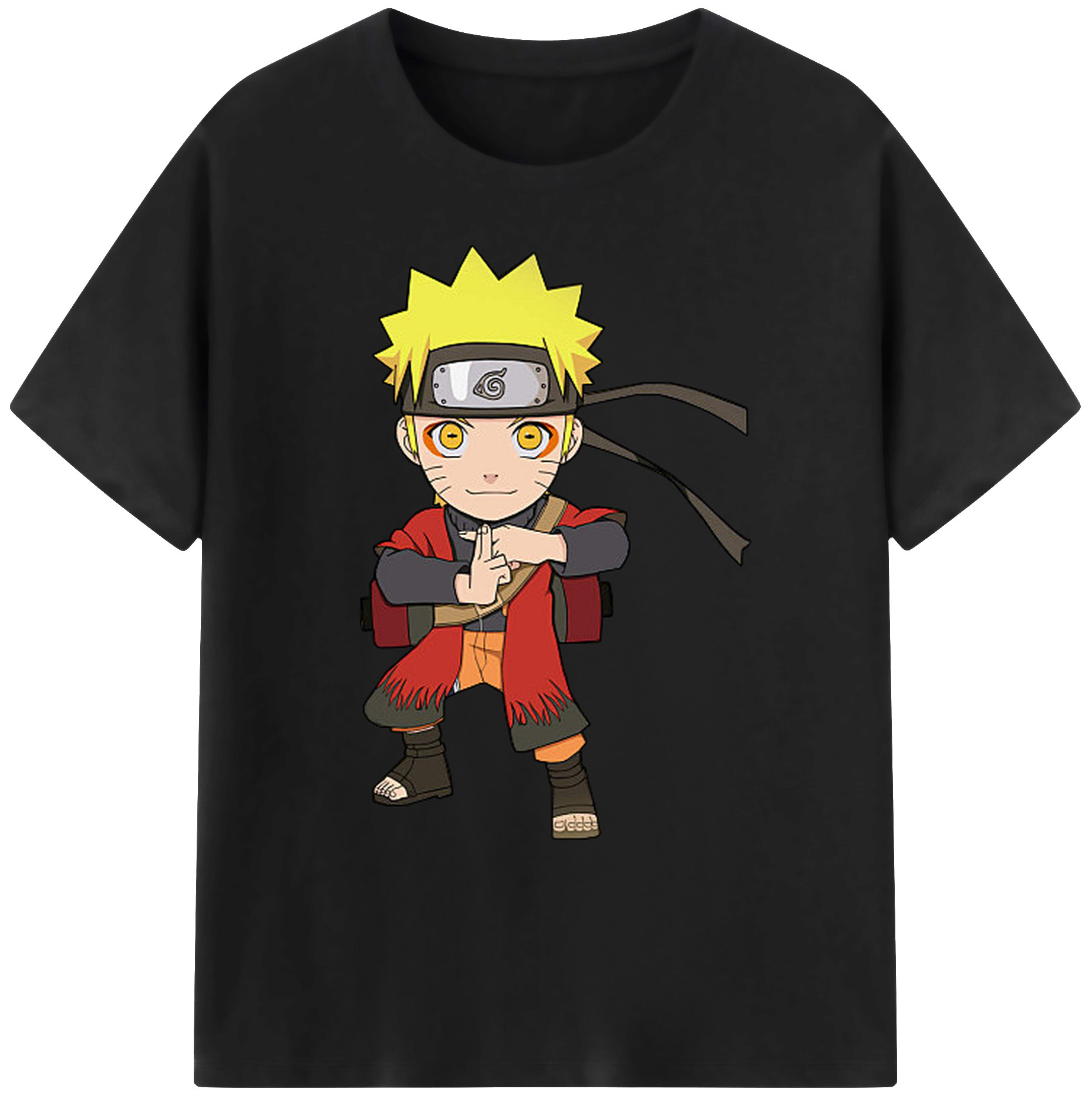 （画像用） NARUTO -ナルト- うずまき ナルト Uzumaki Naruto 綿100％ メンズ半袖Tシャツ｜肌触りやわらか＆通気性