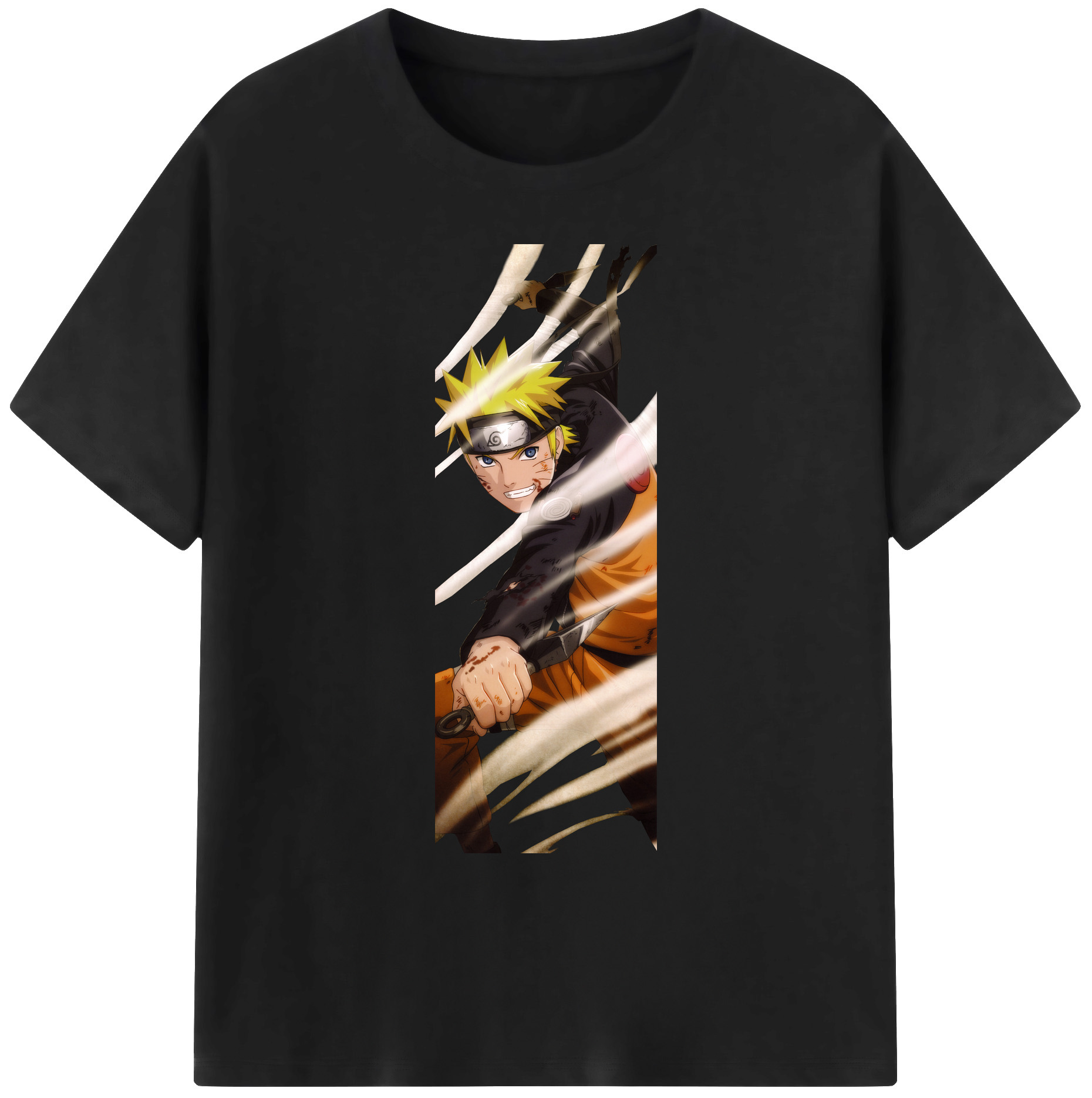 （画像用） NARUTO -ナルト- うずまき ナルト Uzumaki Naruto 綿100％ メンズ半袖Tシャツ｜肌触りやわらか＆通気性
