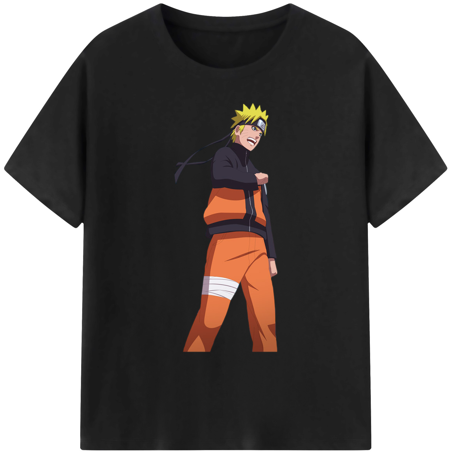 （画像用） NARUTO -ナルト- うずまき ナルト Uzumaki Naruto 綿100％ メンズ半袖Tシャツ｜肌触りやわらか＆通気性