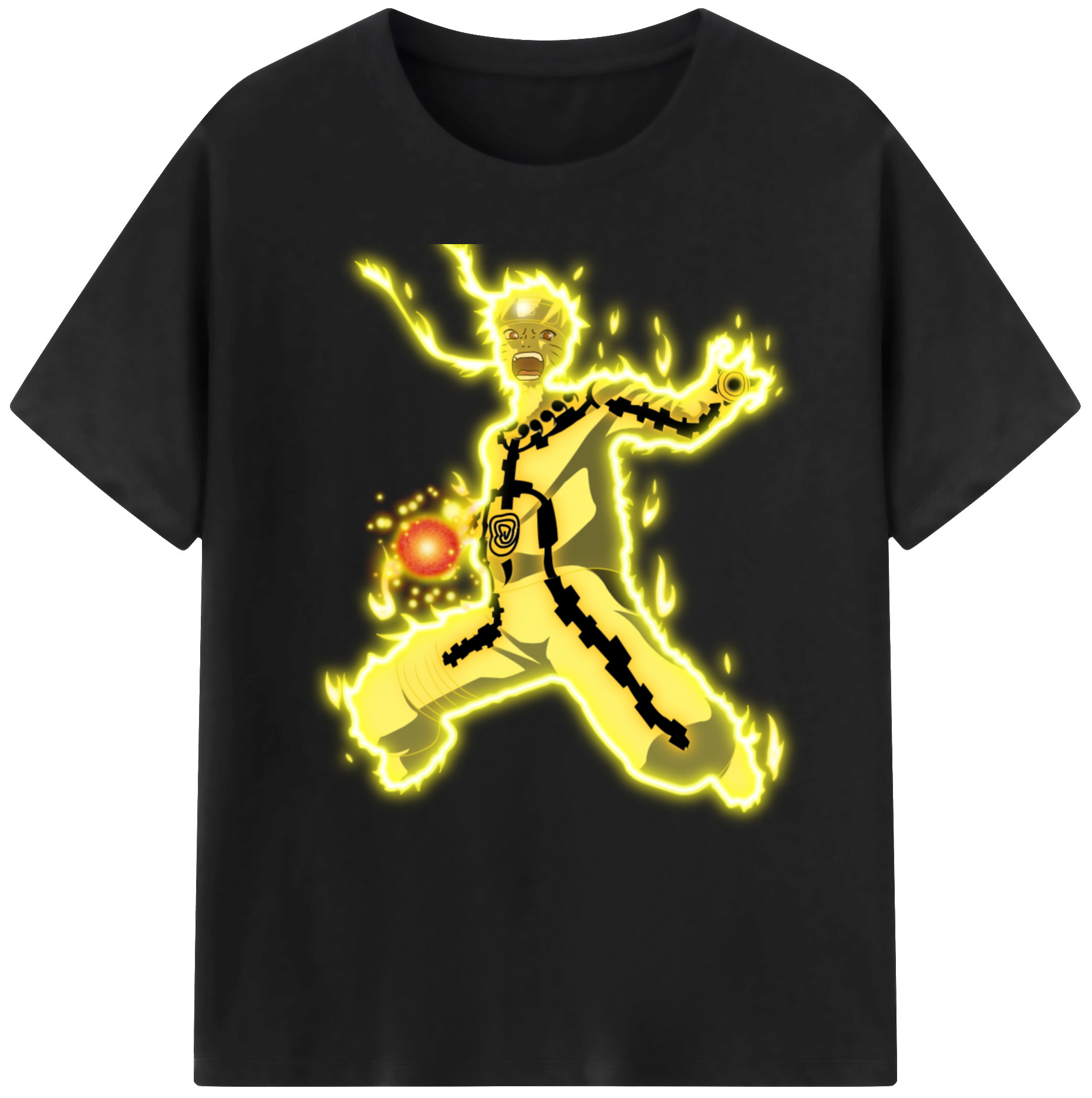 （画像用） NARUTO -ナルト- うずまき ナルト Uzumaki Naruto 綿100％ メンズ半袖Tシャツ｜肌触りやわらか＆通気性