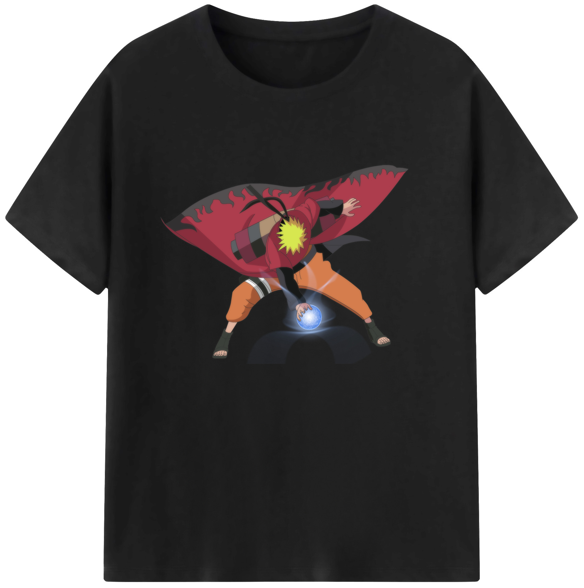 （画像用） NARUTO -ナルト- うずまき ナルト Uzumaki Naruto 綿100％ メンズ半袖Tシャツ｜肌触りやわらか＆通気性
