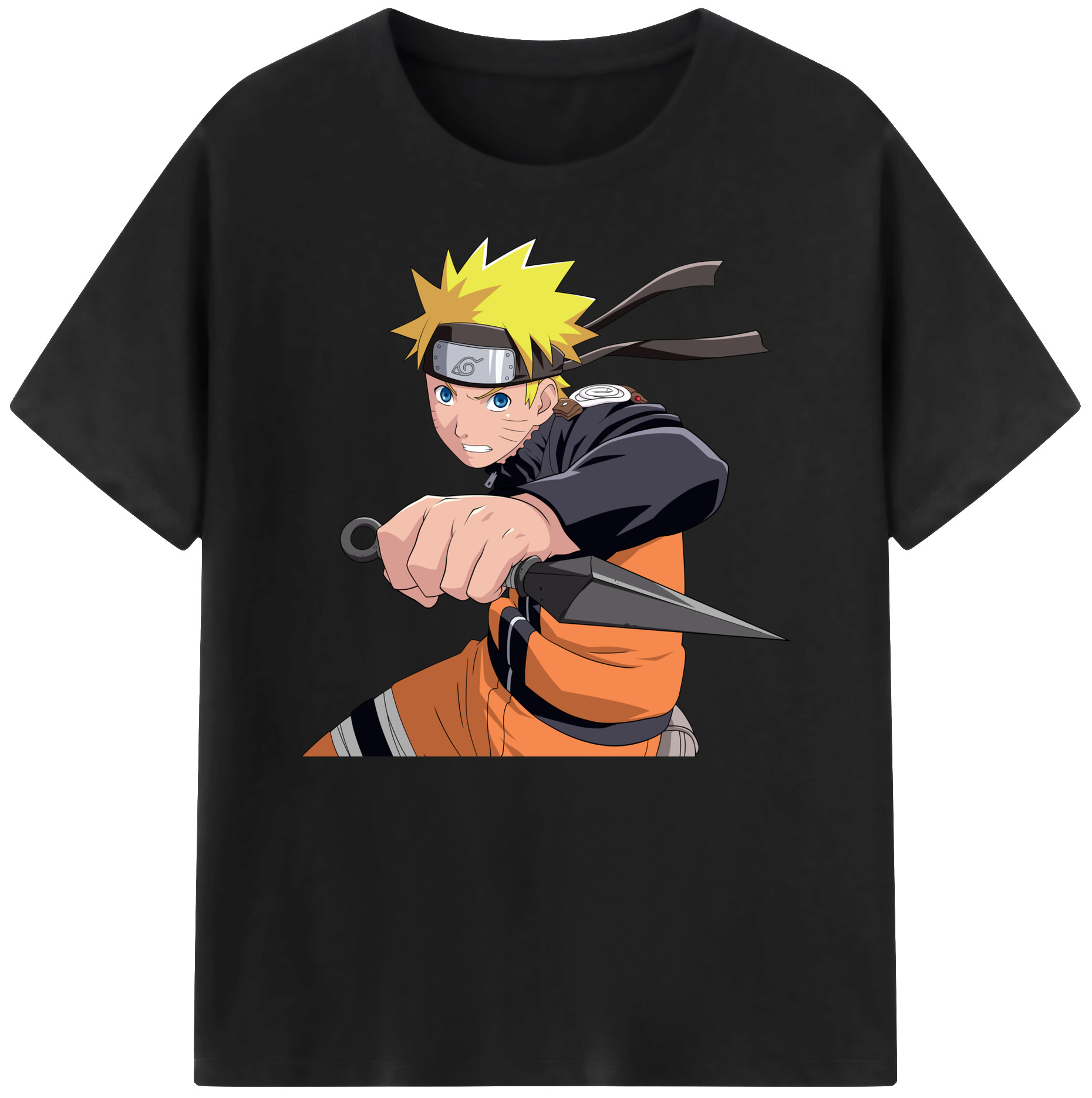 （画像用） NARUTO -ナルト- うずまき ナルト Uzumaki Naruto 綿100％ メンズ半袖Tシャツ｜肌触りやわらか＆通気性