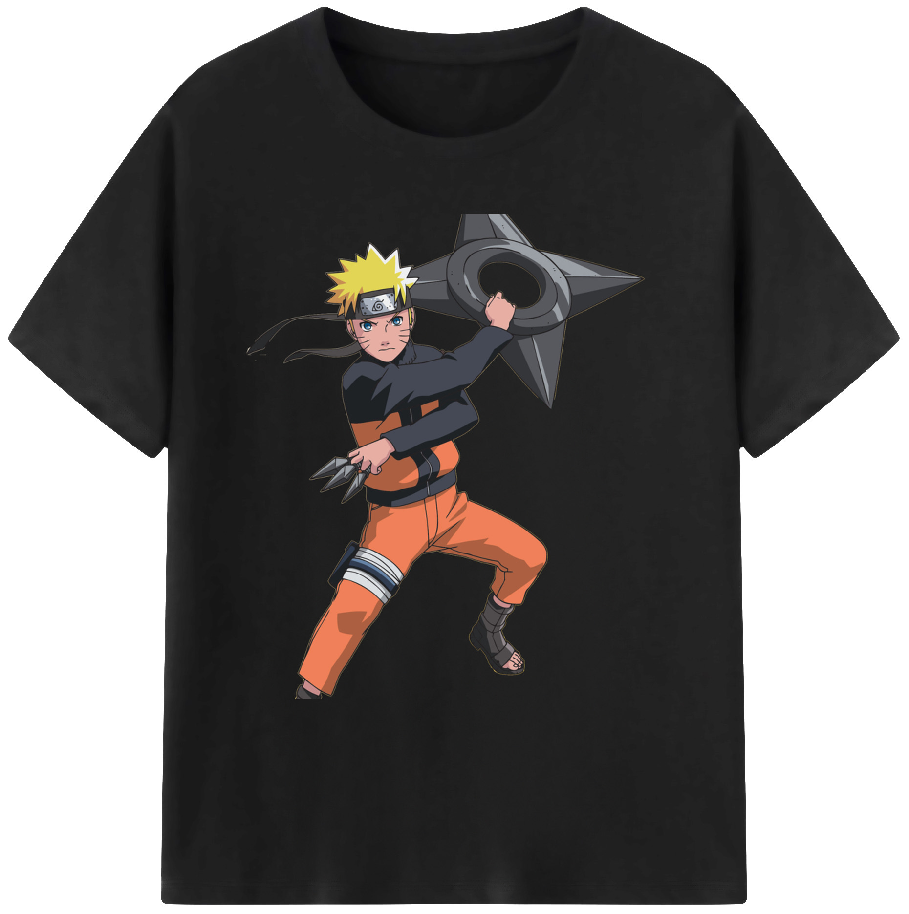 （画像用） NARUTO -ナルト- うずまき ナルト Uzumaki Naruto 綿100％ メンズ半袖Tシャツ｜肌触りやわらか＆通気性