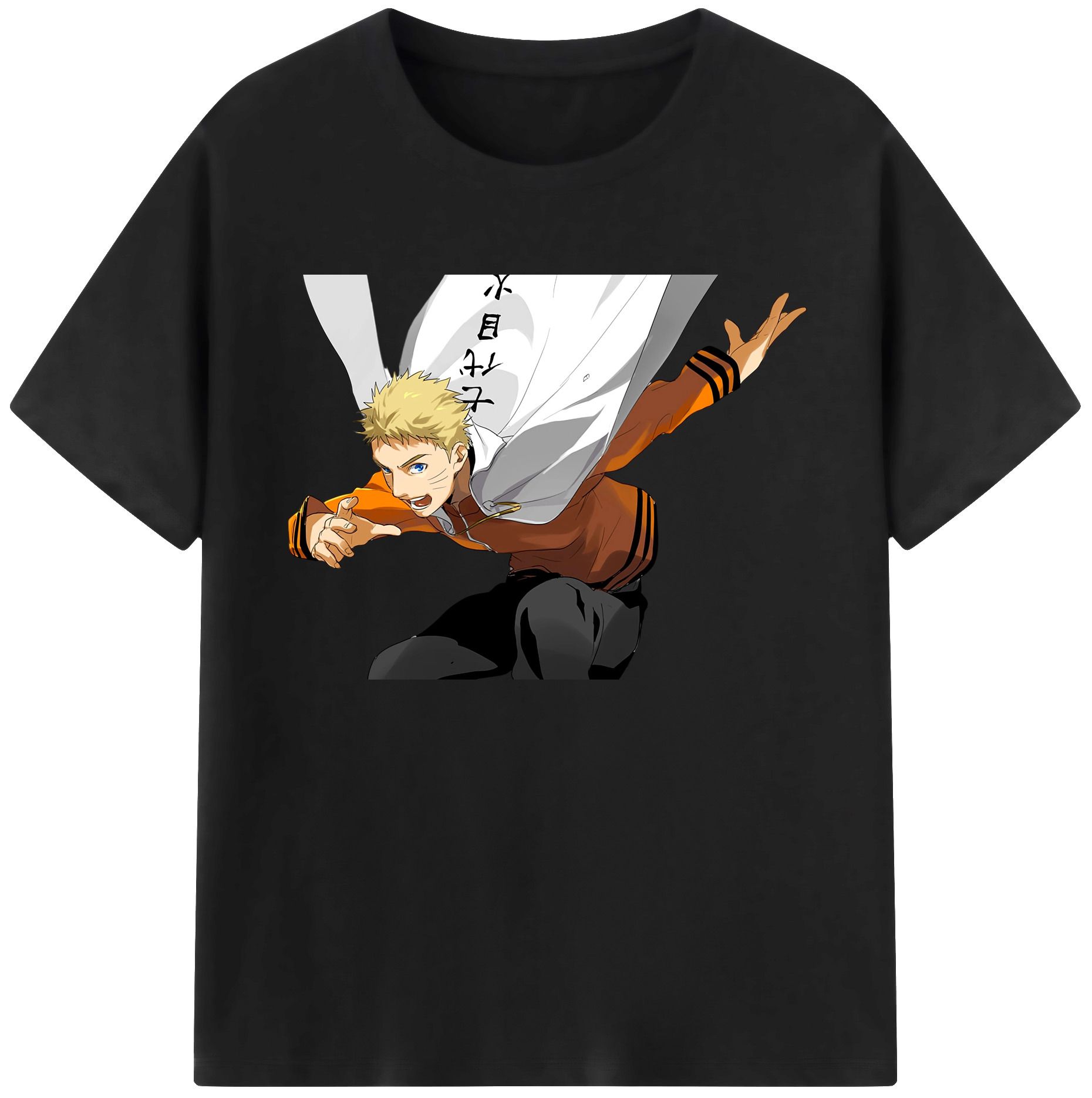 （画像用） NARUTO -ナルト- うずまき ナルト Uzumaki Naruto 綿100％ メンズ半袖Tシャツ｜肌触りやわらか＆通気性