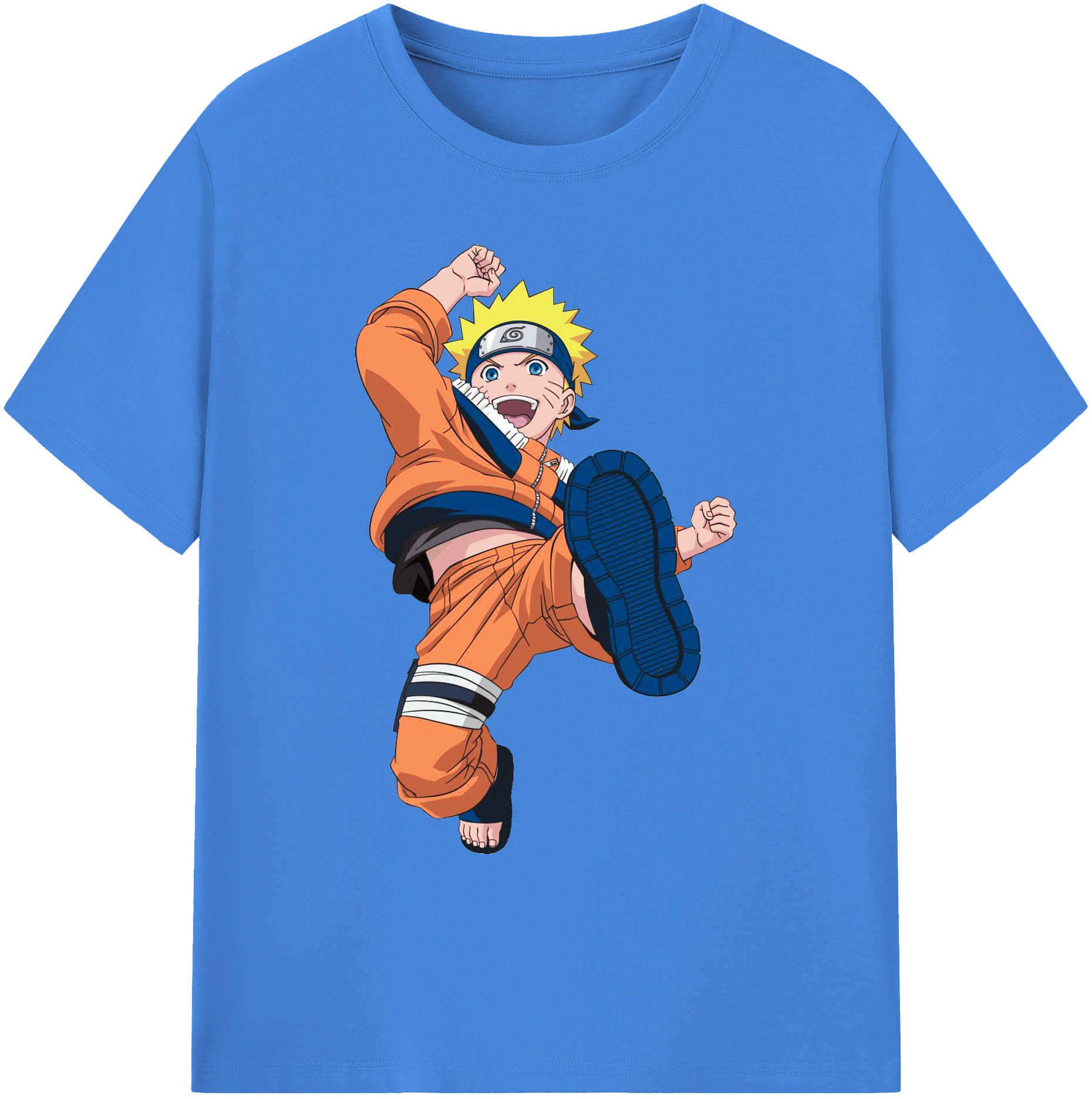 （画像用） NARUTO -ナルト- うずまき ナルト Uzumaki Naruto 綿100％ メンズ半袖Tシャツ｜肌触りやわらか＆通気性