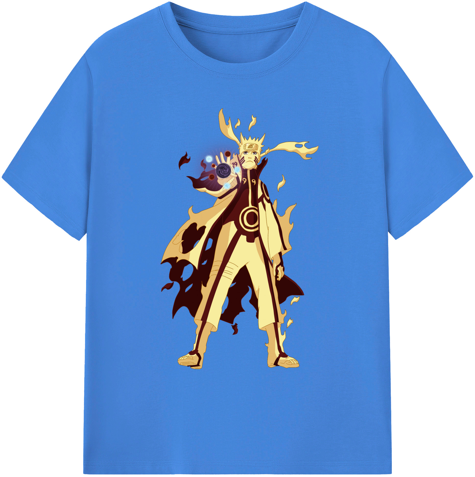 （画像用） NARUTO -ナルト- うずまき ナルト Uzumaki Naruto 綿100％ メンズ半袖Tシャツ｜肌触りやわらか＆通気性