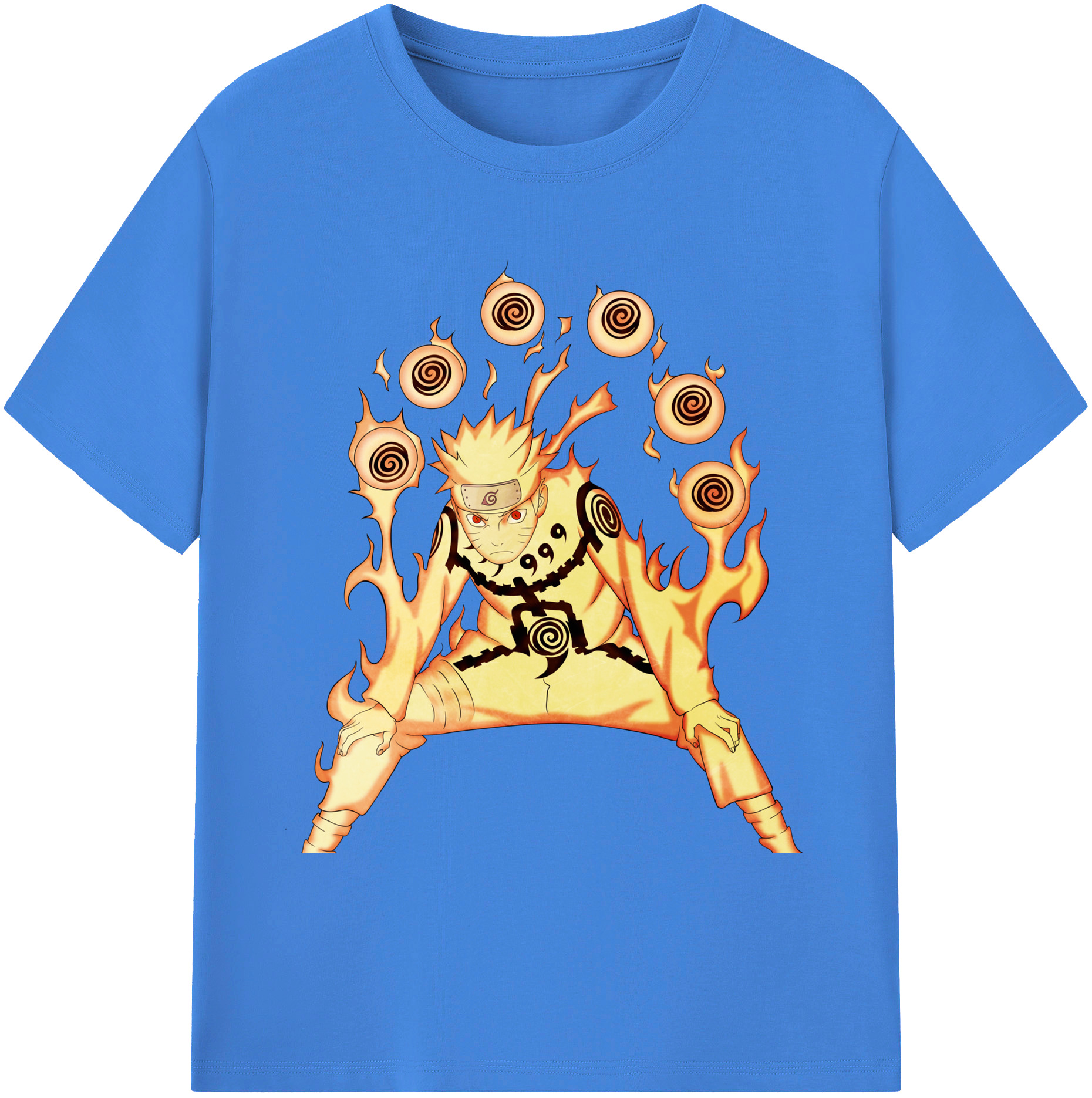 （画像用） NARUTO -ナルト- うずまき ナルト Uzumaki Naruto 綿100％ メンズ半袖Tシャツ｜肌触りやわらか＆通気性