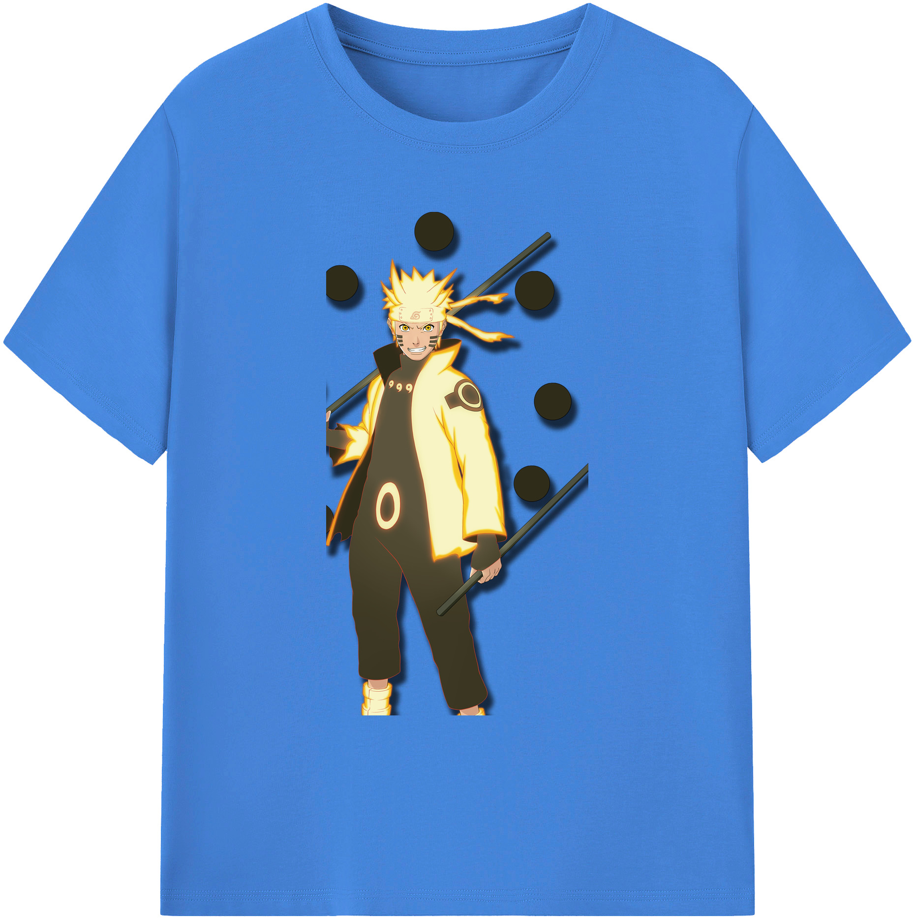 （画像用） NARUTO -ナルト- うずまき ナルト Uzumaki Naruto 綿100％ メンズ半袖Tシャツ｜肌触りやわらか＆通気性