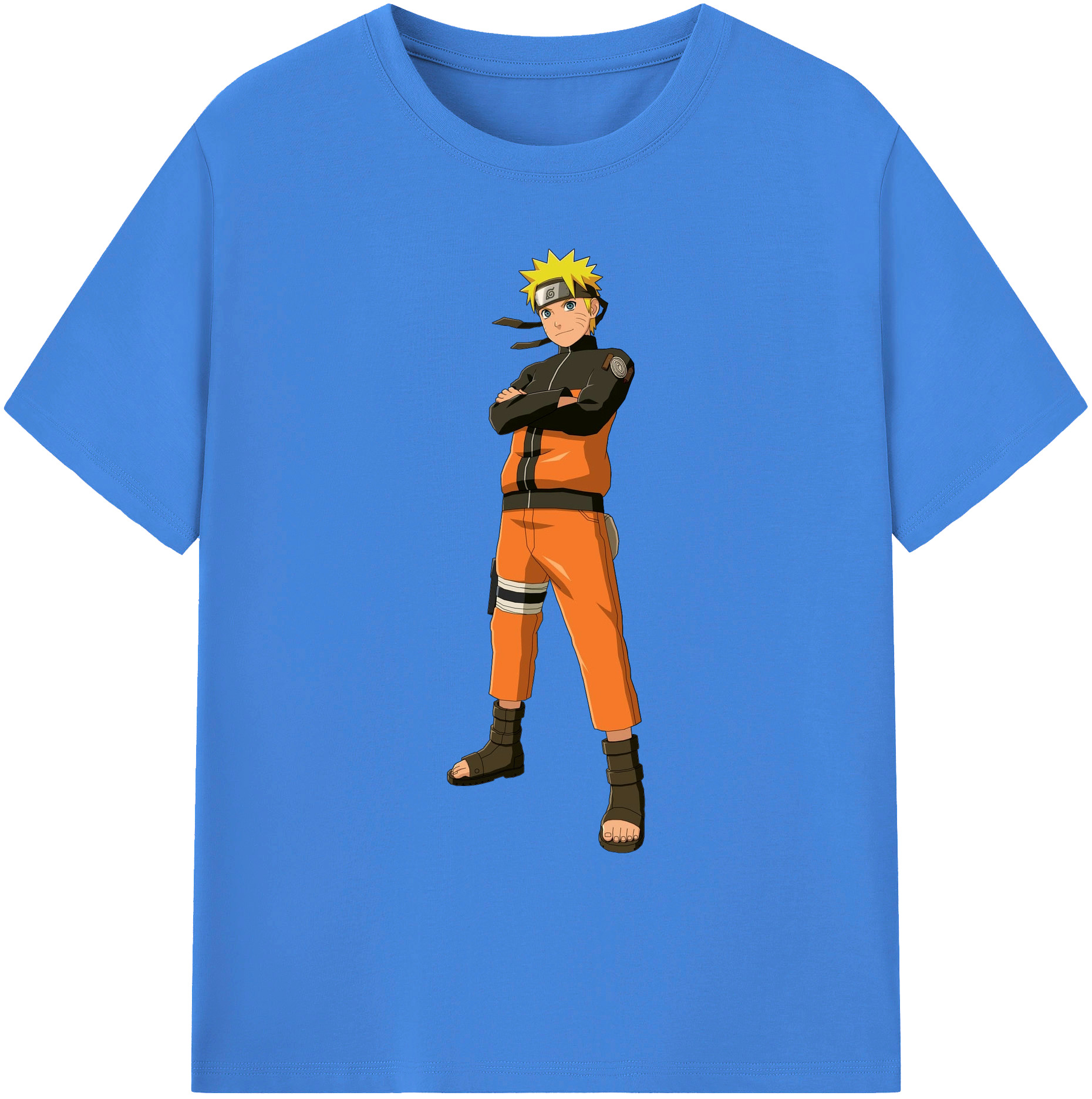 （画像用） NARUTO -ナルト- うずまき ナルト Uzumaki Naruto 綿100％ メンズ半袖Tシャツ｜肌触りやわらか＆通気性