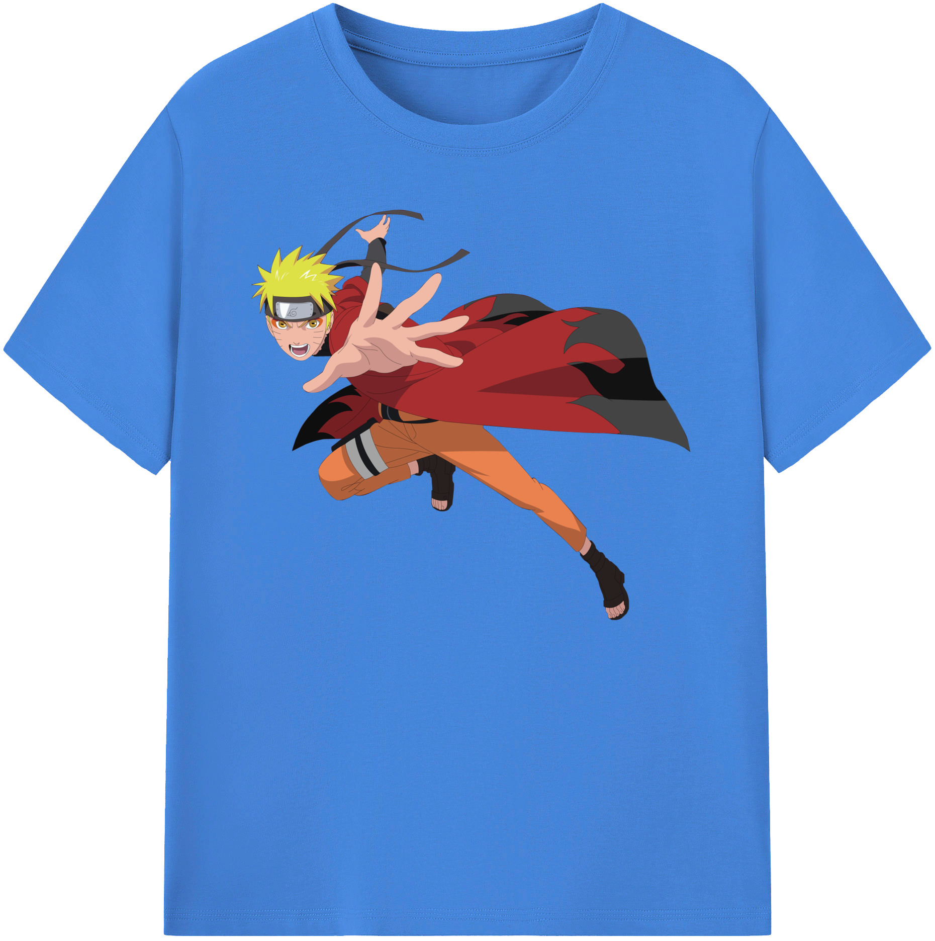 （画像用） NARUTO -ナルト- うずまき ナルト Uzumaki Naruto 綿100％ メンズ半袖Tシャツ｜肌触りやわらか＆通気性