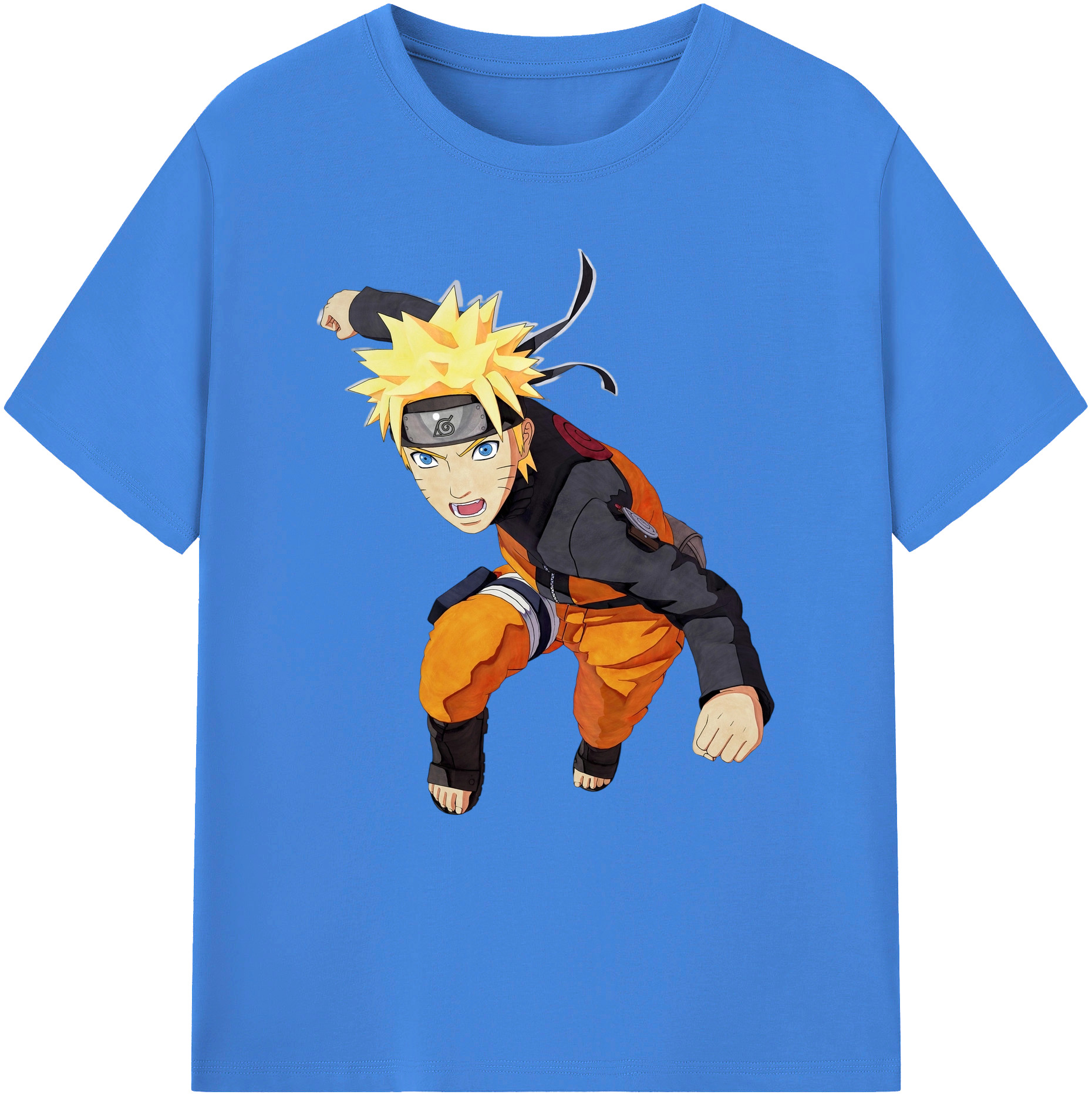（画像用） NARUTO -ナルト- うずまき ナルト Uzumaki Naruto 綿100％ メンズ半袖Tシャツ｜肌触りやわらか＆通気性
