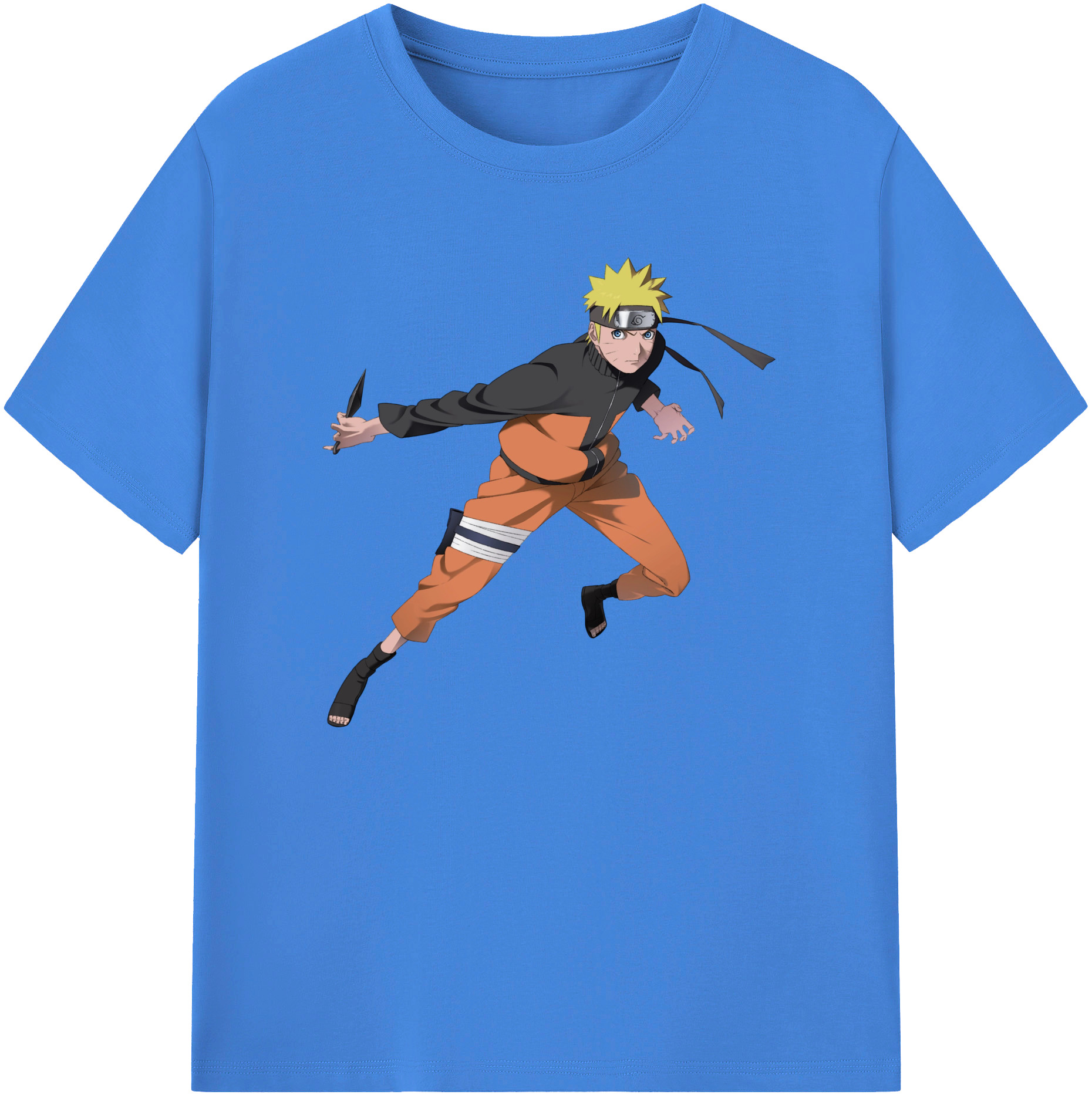 （画像用） NARUTO -ナルト- うずまき ナルト Uzumaki Naruto 綿100％ メンズ半袖Tシャツ｜肌触りやわらか＆通気性