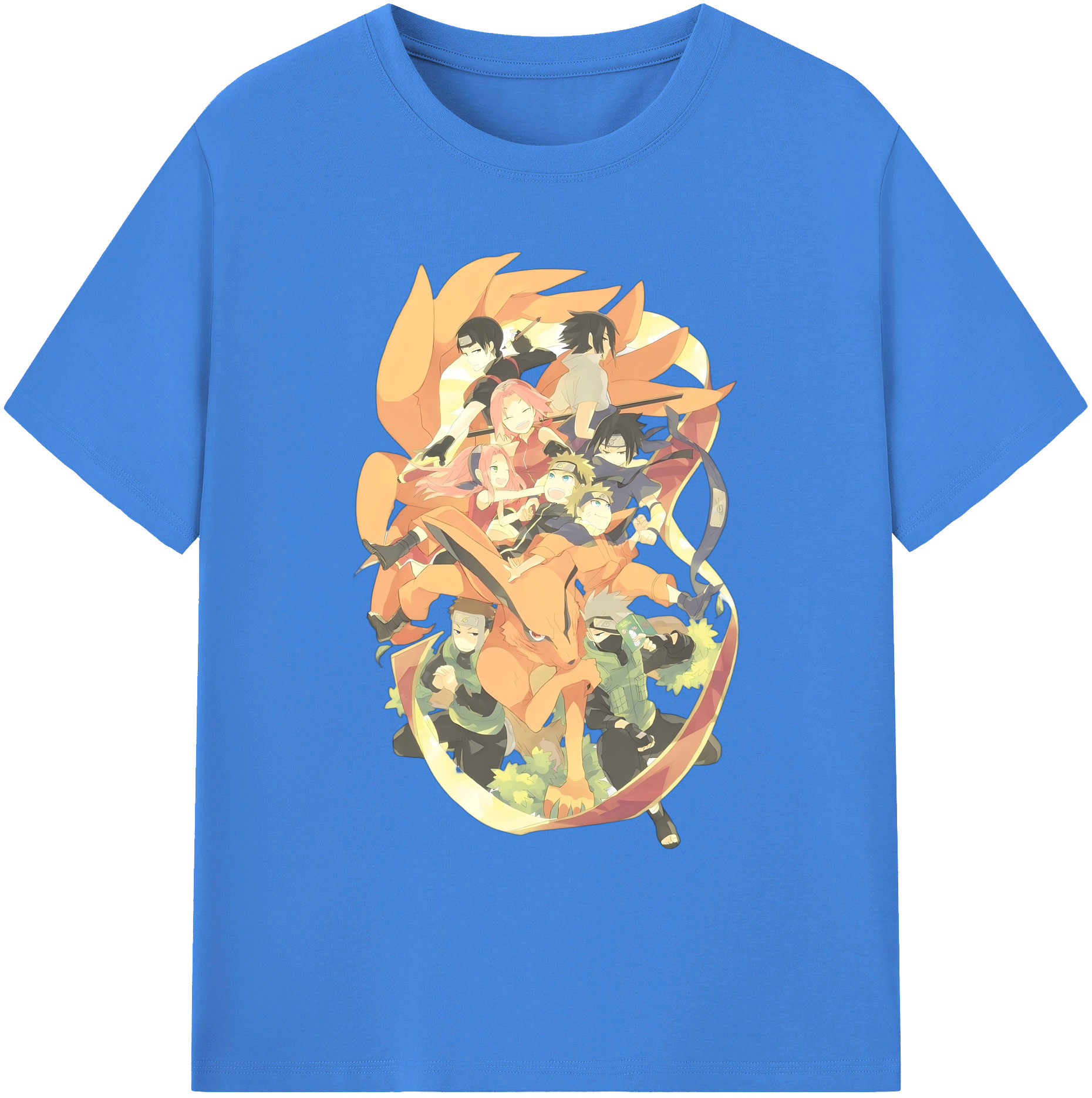 （画像用） NARUTO -ナルト- うずまき ナルト Uzumaki Naruto 綿100％ メンズ半袖Tシャツ｜肌触りやわらか＆通気性
