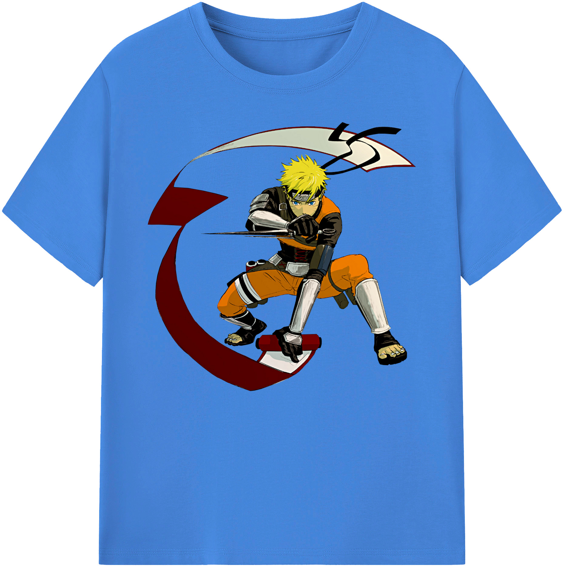 （画像用） NARUTO -ナルト- うずまき ナルト Uzumaki Naruto 綿100％ メンズ半袖Tシャツ｜肌触りやわらか＆通気性