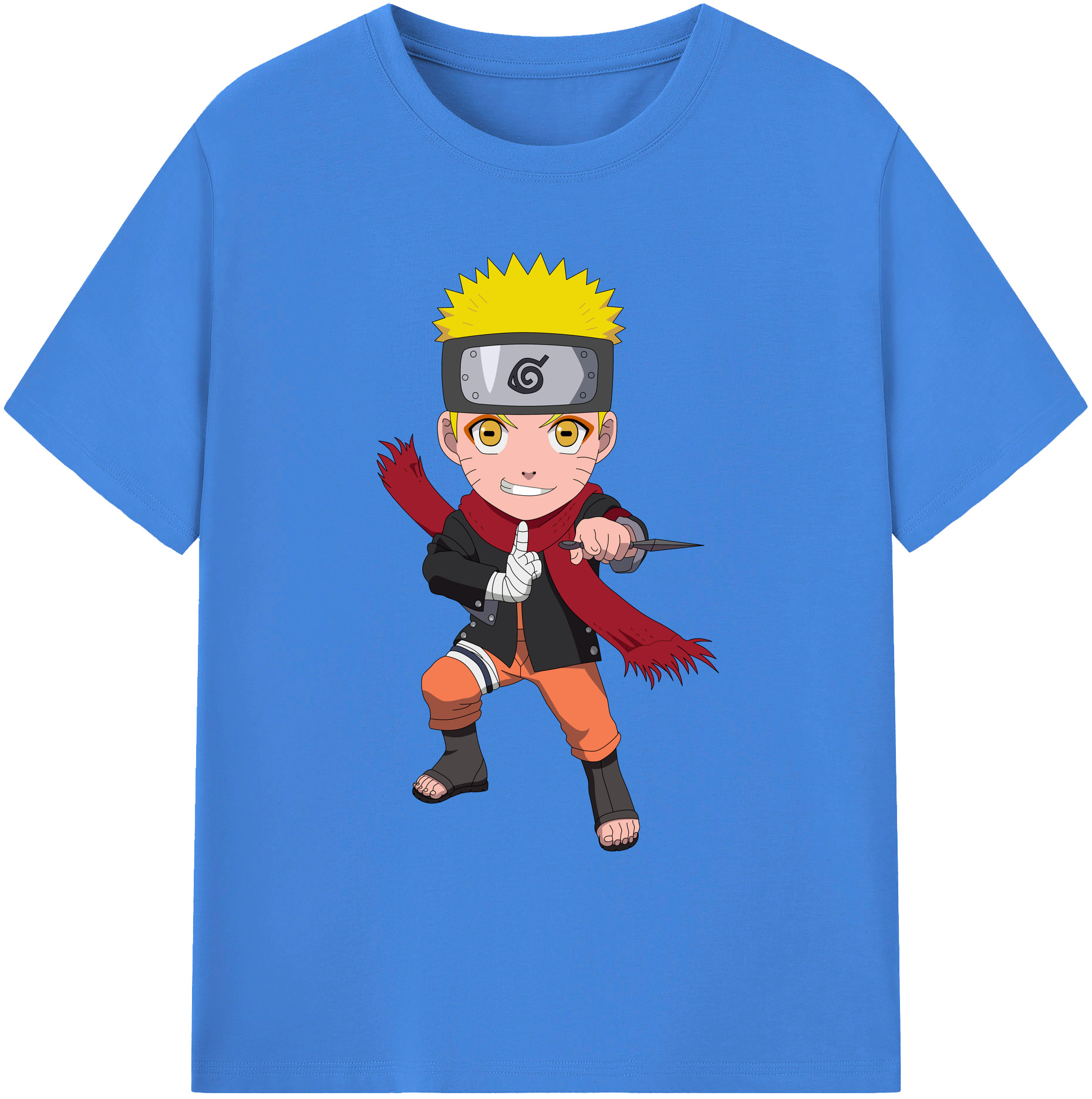（画像用） NARUTO -ナルト- うずまき ナルト Uzumaki Naruto 綿100％ メンズ半袖Tシャツ｜肌触りやわらか＆通気性