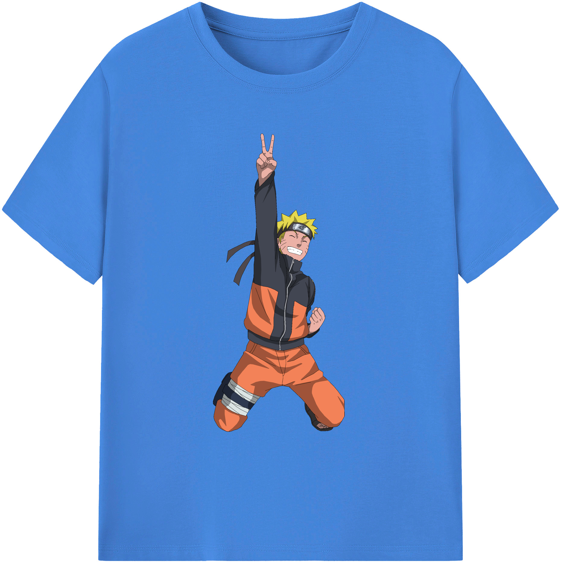 （画像用） NARUTO -ナルト- うずまき ナルト Uzumaki Naruto 綿100％ メンズ半袖Tシャツ｜肌触りやわらか＆通気性