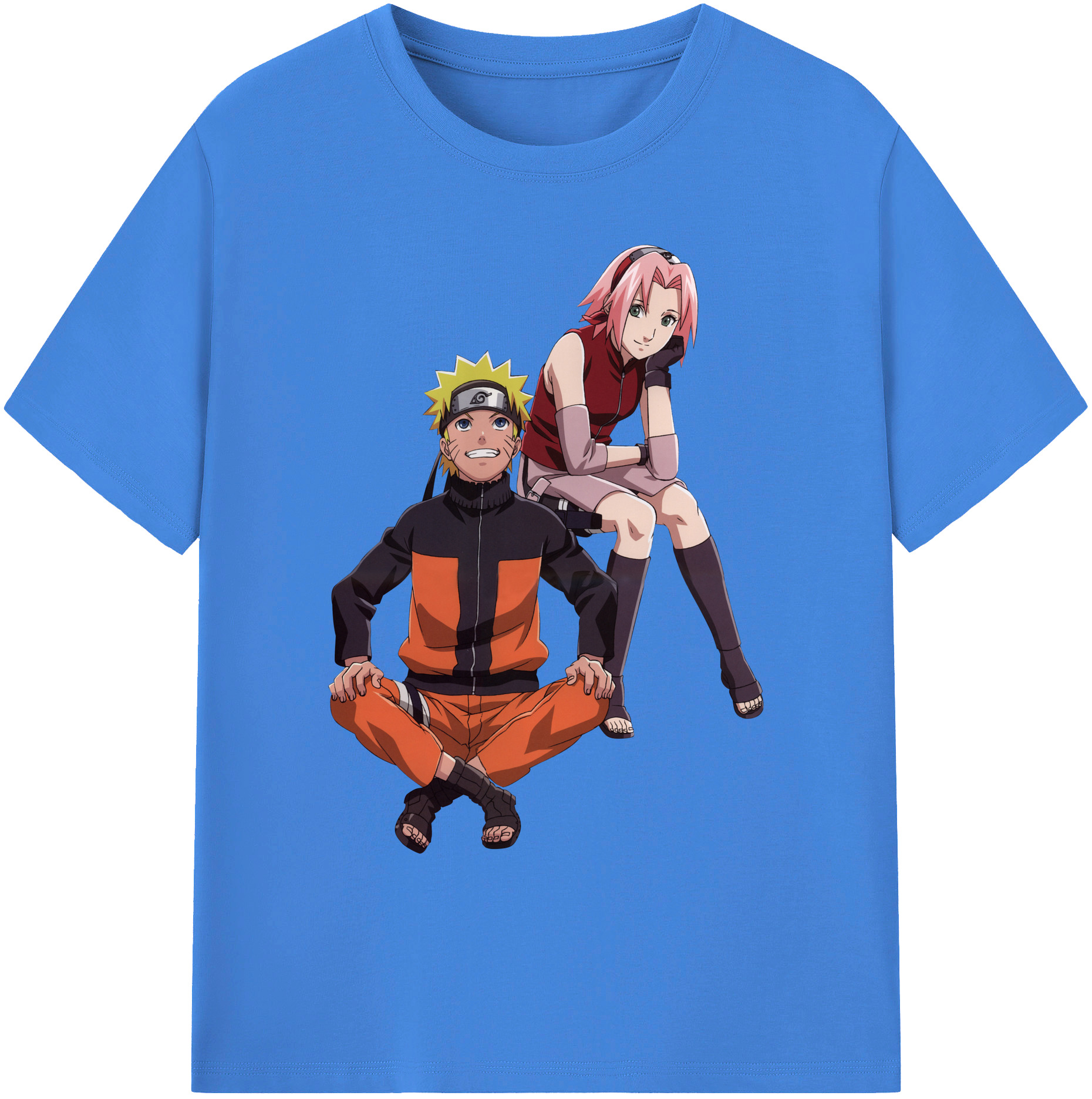 （画像用） NARUTO -ナルト- うずまき ナルト Uzumaki Naruto 綿100％ メンズ半袖Tシャツ｜肌触りやわらか＆通気性
