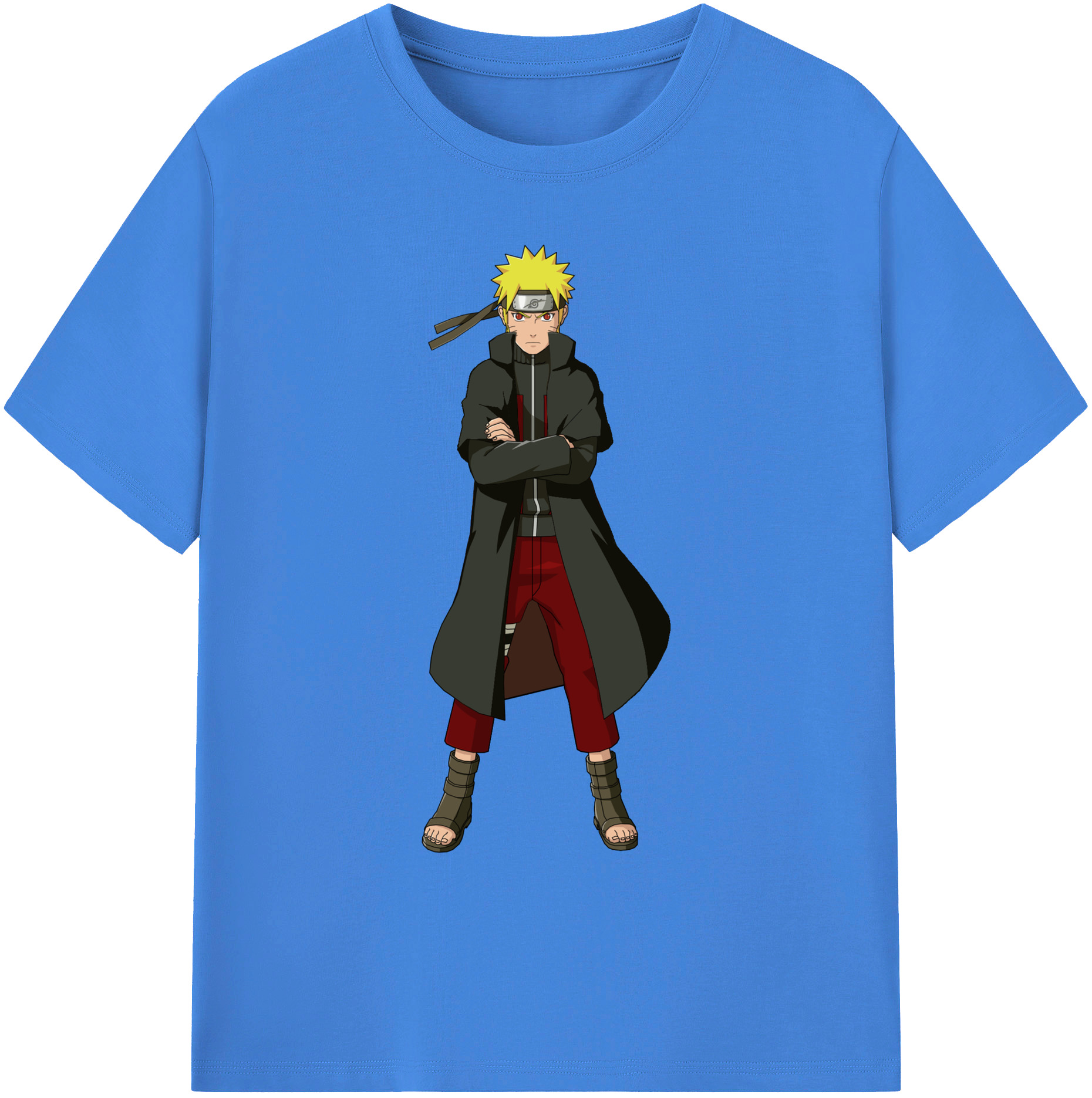 （画像用） NARUTO -ナルト- うずまき ナルト Uzumaki Naruto 綿100％ メンズ半袖Tシャツ｜肌触りやわらか＆通気性