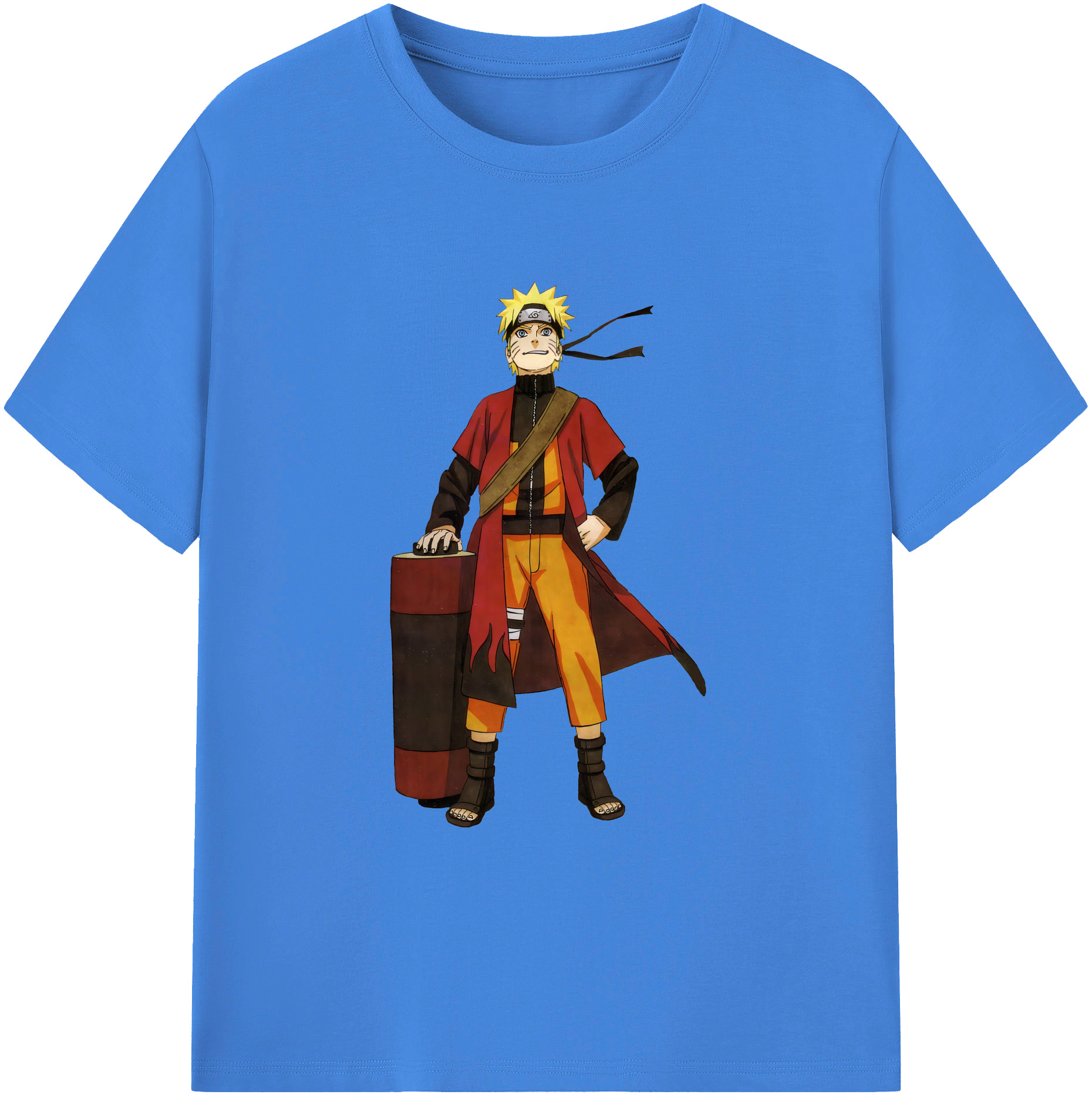 （画像用） NARUTO -ナルト- うずまき ナルト Uzumaki Naruto 綿100％ メンズ半袖Tシャツ｜肌触りやわらか＆通気性