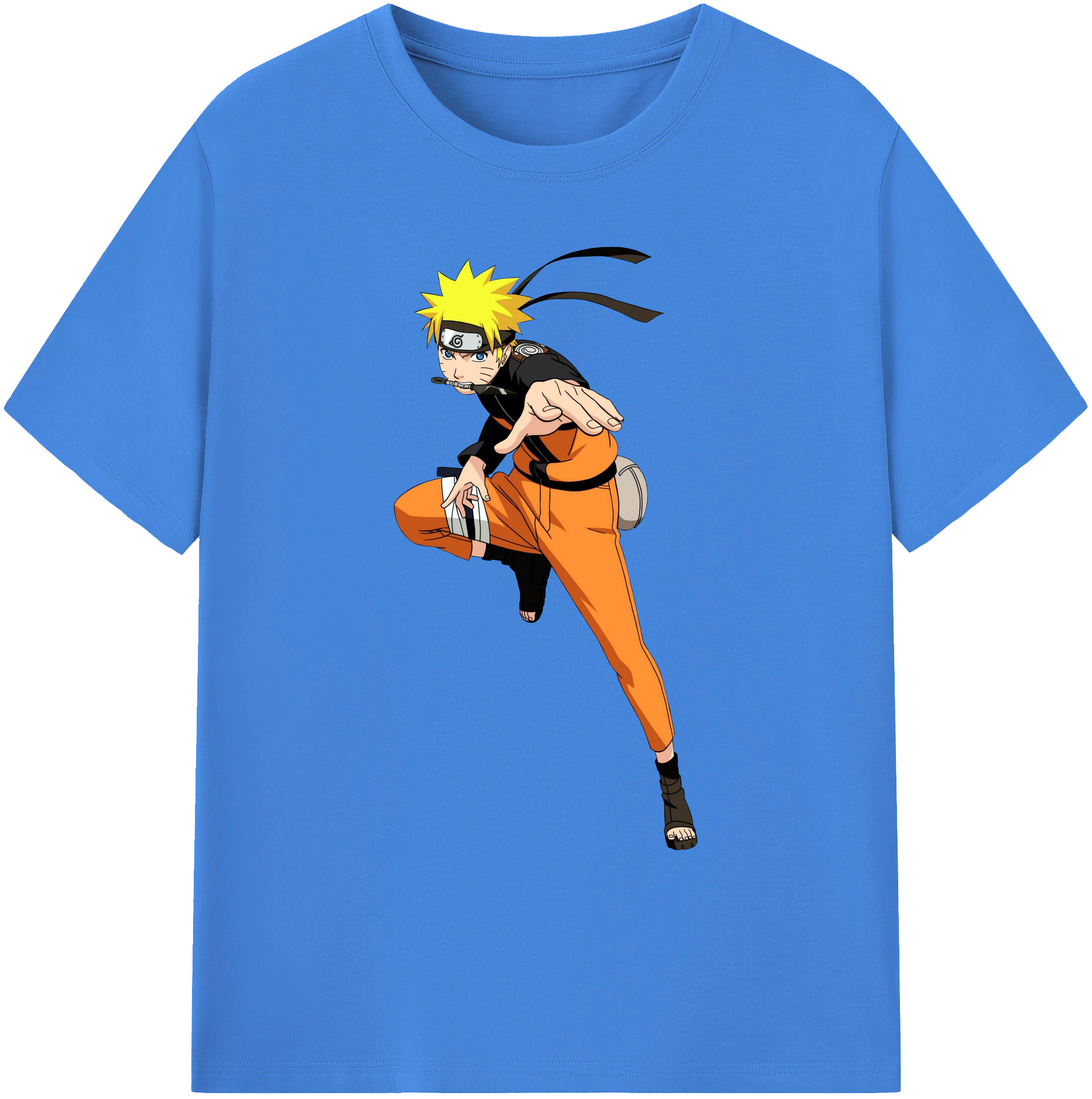 （画像用） NARUTO -ナルト- うずまき ナルト Uzumaki Naruto 綿100％ メンズ半袖Tシャツ｜肌触りやわらか＆通気性