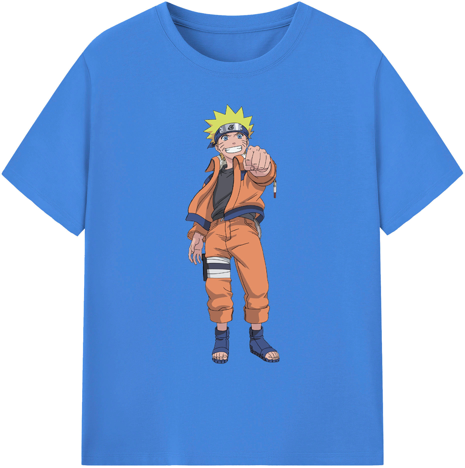 （画像用） NARUTO -ナルト- うずまき ナルト Uzumaki Naruto 綿100％ メンズ半袖Tシャツ｜肌触りやわらか＆通気性