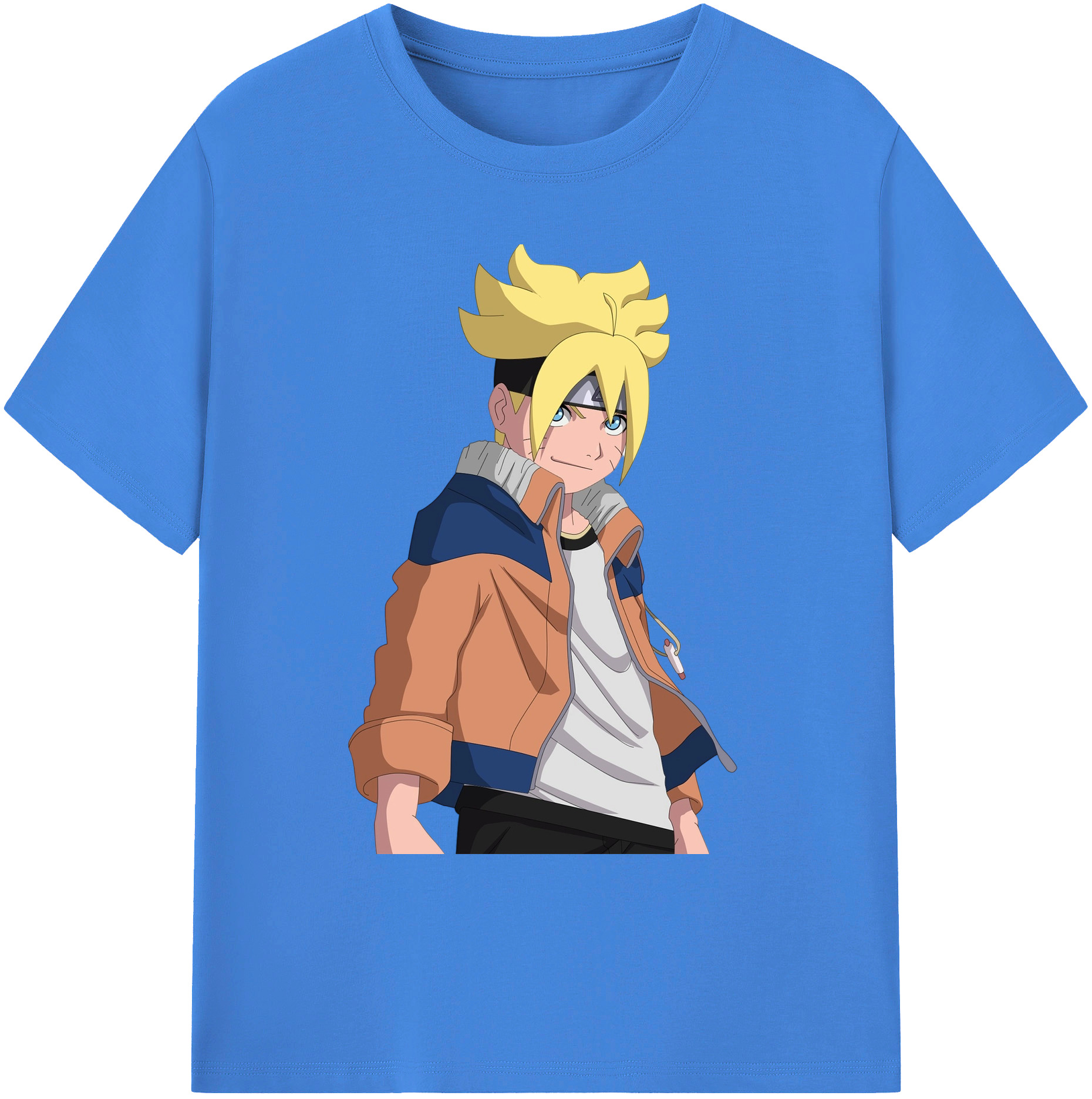 （画像用） NARUTO -ナルト- うずまき ナルト Uzumaki Naruto 綿100％ メンズ半袖Tシャツ｜肌触りやわらか＆通気性