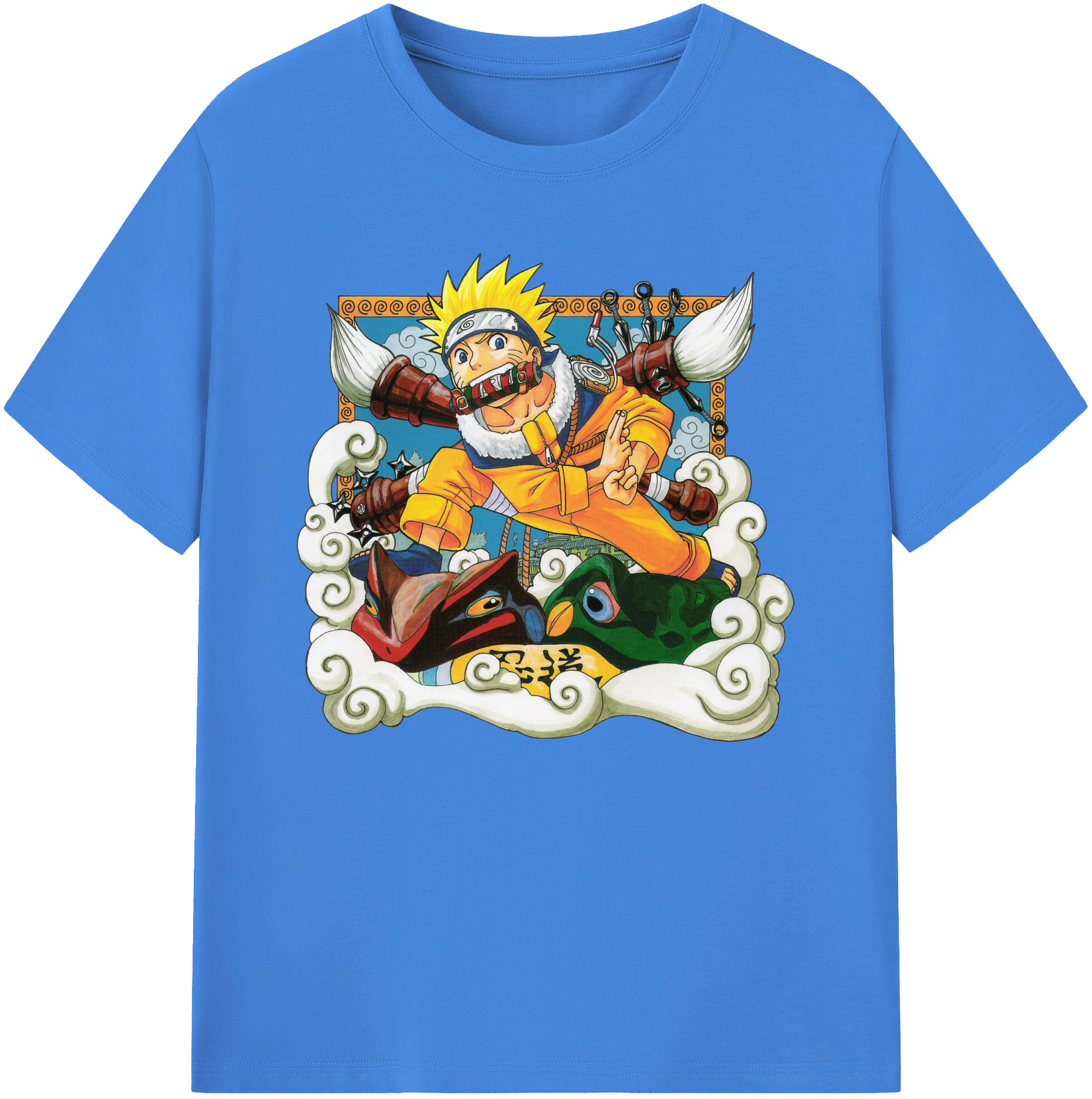 （画像用） NARUTO -ナルト- うずまき ナルト Uzumaki Naruto 綿100％ メンズ半袖Tシャツ｜肌触りやわらか＆通気性