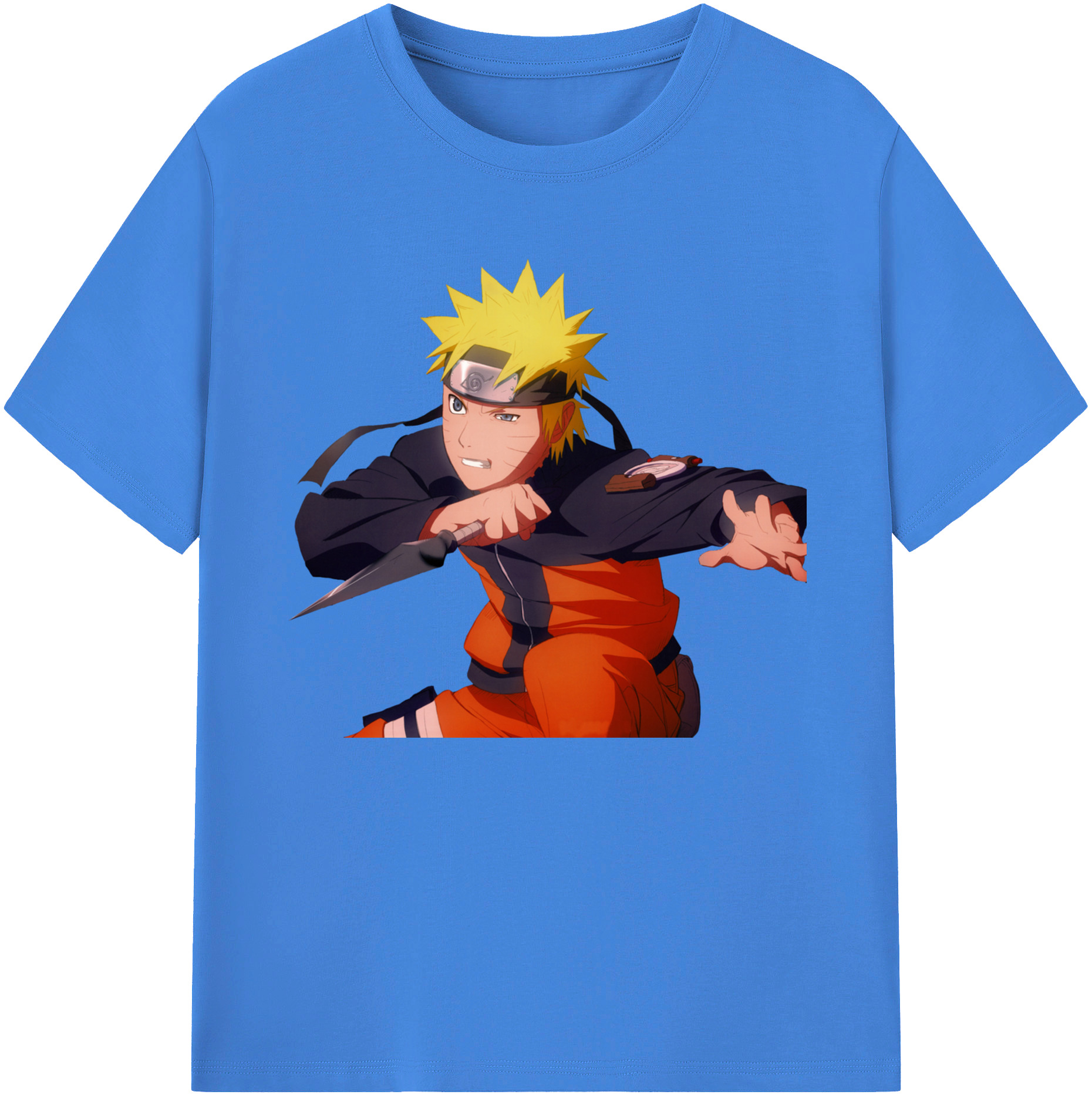 （画像用） NARUTO -ナルト- うずまき ナルト Uzumaki Naruto 綿100％ メンズ半袖Tシャツ｜肌触りやわらか＆通気性