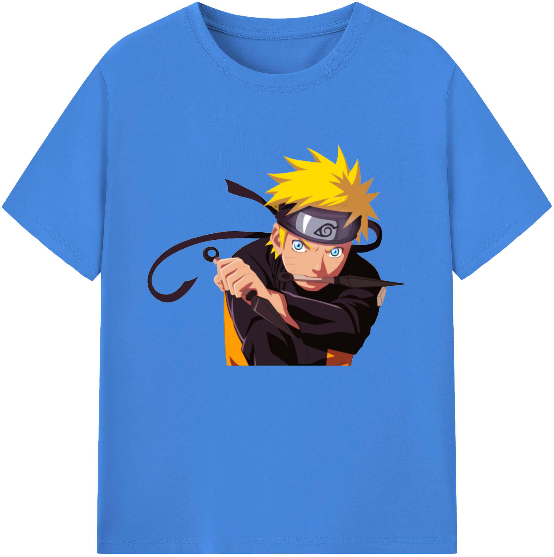 （画像用） NARUTO -ナルト- うずまき ナルト Uzumaki Naruto 綿100％ メンズ半袖Tシャツ｜肌触りやわらか＆通気性
