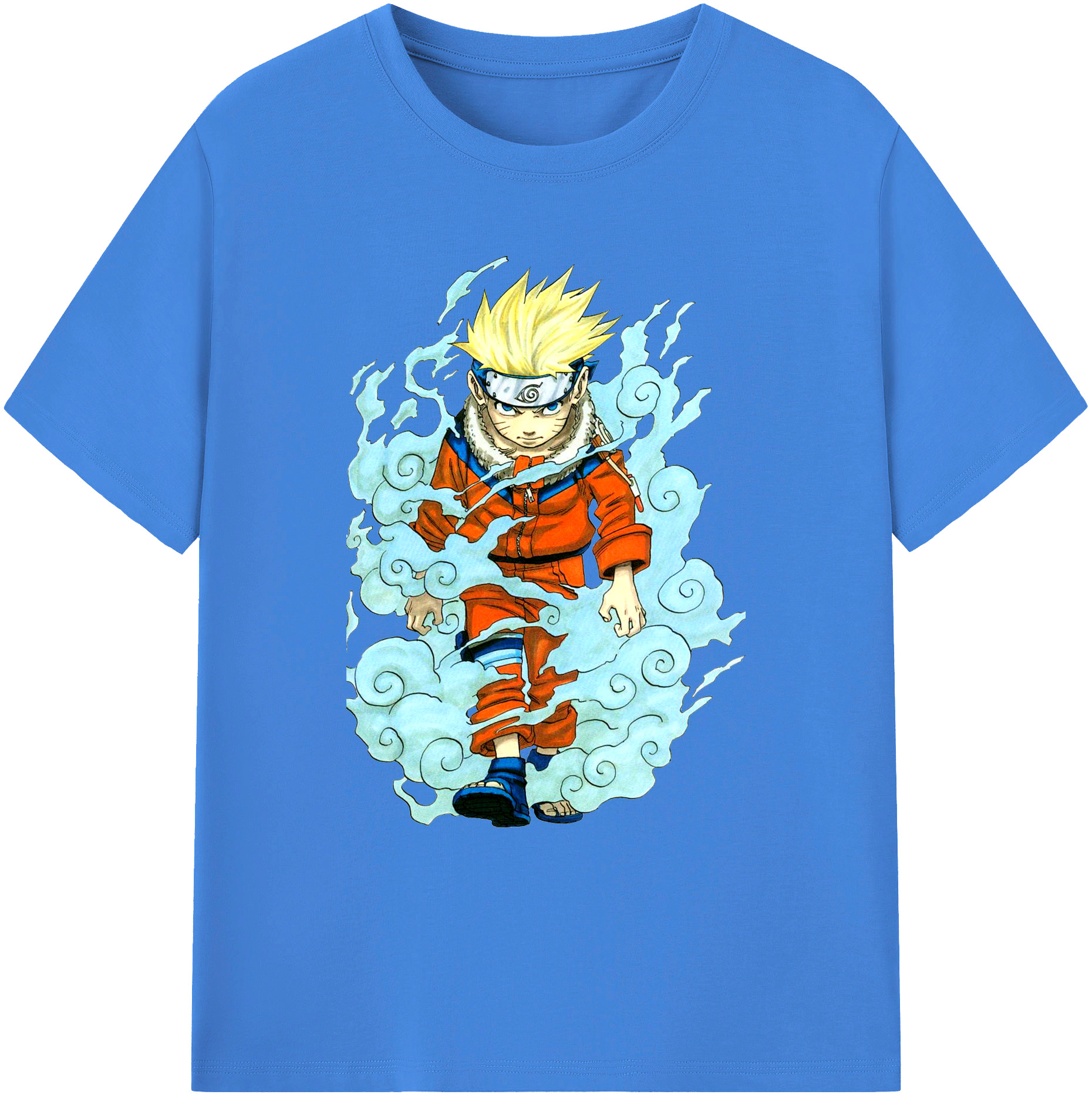 （画像用） NARUTO -ナルト- うずまき ナルト Uzumaki Naruto 綿100％ メンズ半袖Tシャツ｜肌触りやわらか＆通気性