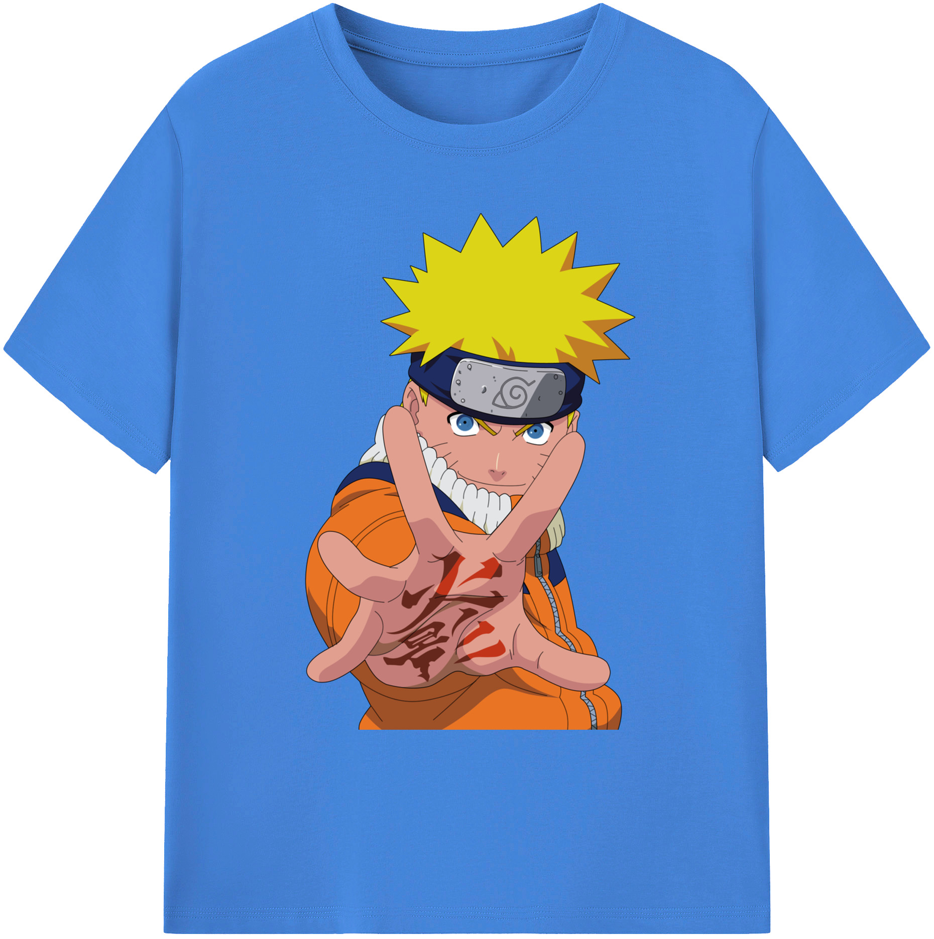 （画像用） NARUTO -ナルト- うずまき ナルト Uzumaki Naruto 綿100％ メンズ半袖Tシャツ｜肌触りやわらか＆通気性