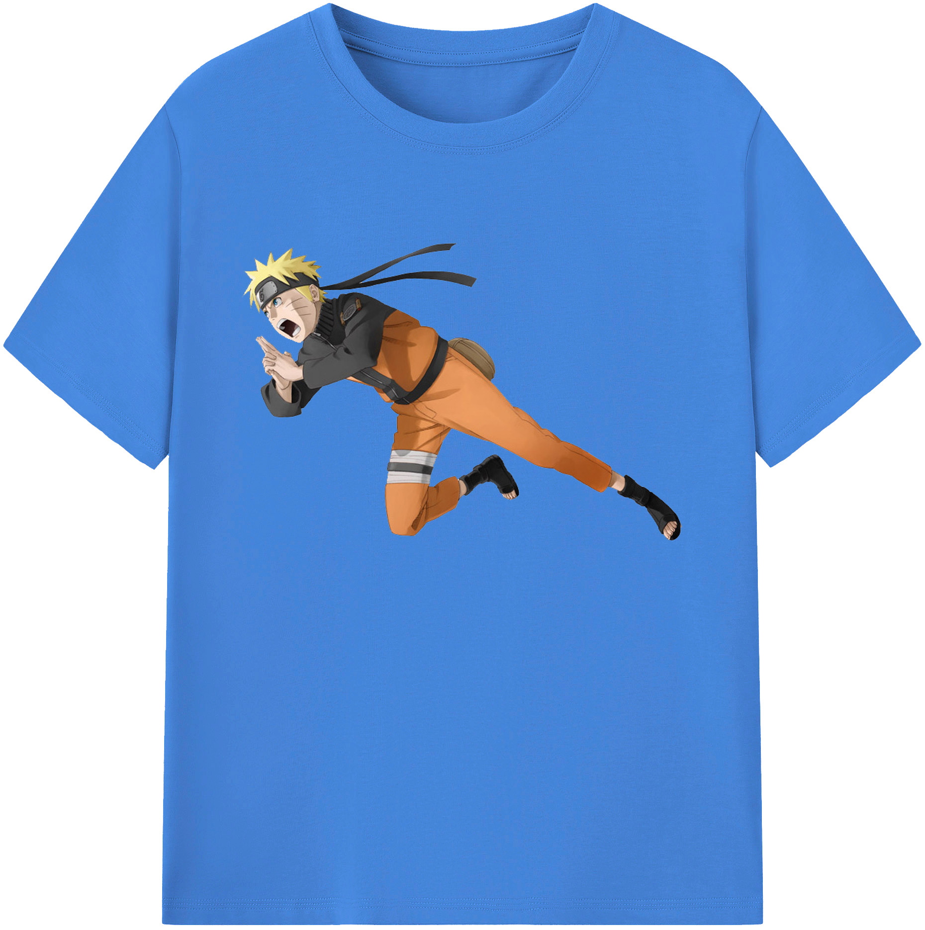 （画像用） NARUTO -ナルト- うずまき ナルト Uzumaki Naruto 綿100％ メンズ半袖Tシャツ｜肌触りやわらか＆通気性