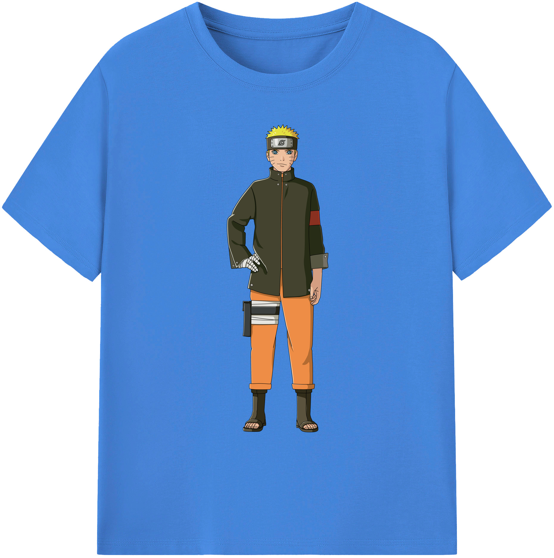 （画像用） NARUTO -ナルト- うずまき ナルト Uzumaki Naruto 綿100％ メンズ半袖Tシャツ｜肌触りやわらか＆通気性