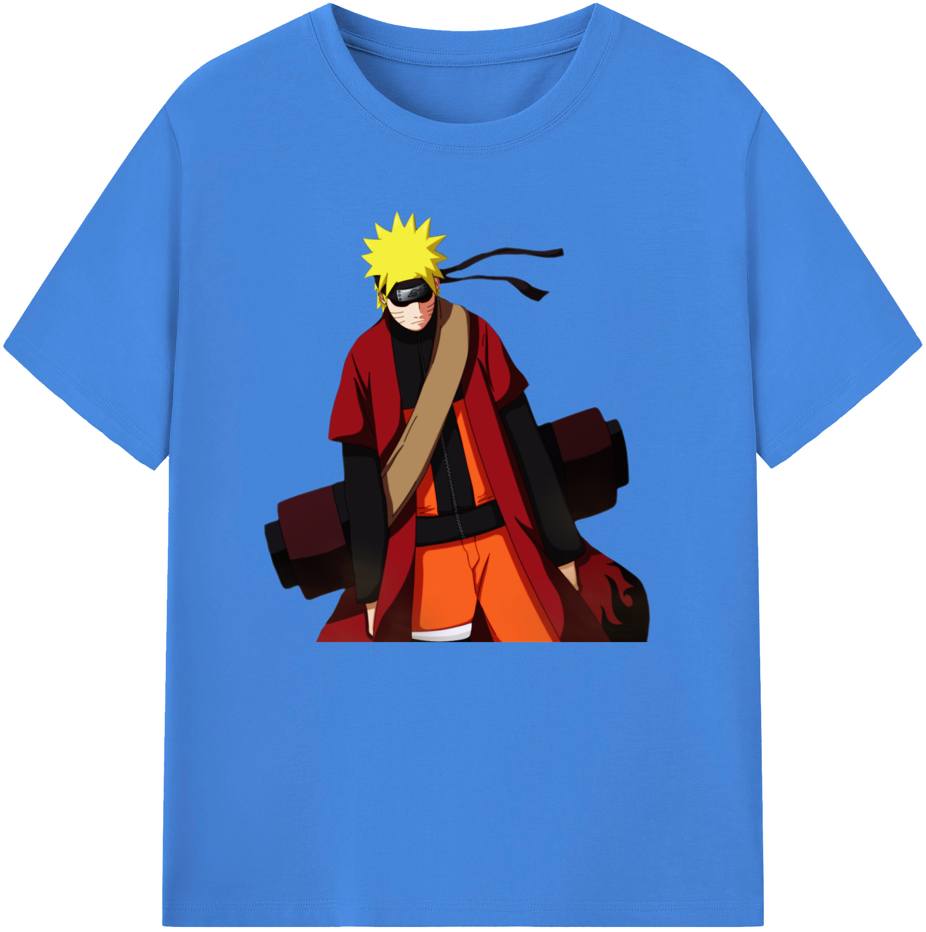 （画像用） NARUTO -ナルト- うずまき ナルト Uzumaki Naruto 綿100％ メンズ半袖Tシャツ｜肌触りやわらか＆通気性