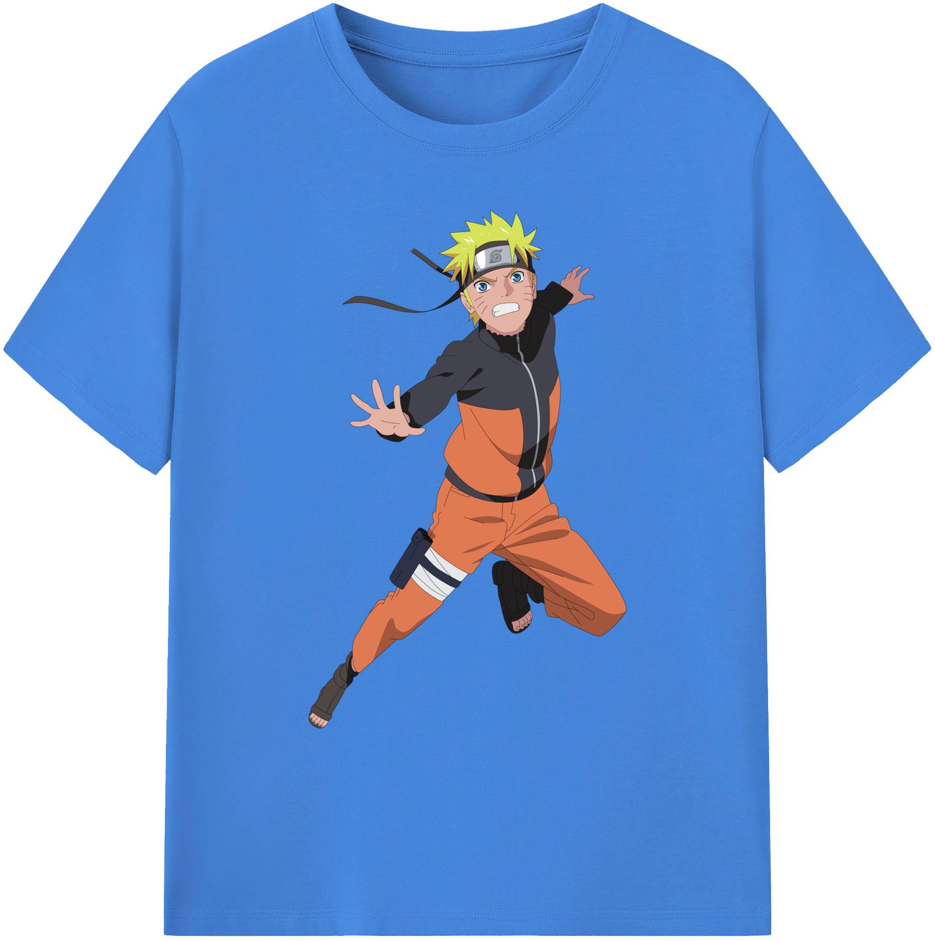 （画像用） NARUTO -ナルト- うずまき ナルト Uzumaki Naruto 綿100％ メンズ半袖Tシャツ｜肌触りやわらか＆通気性