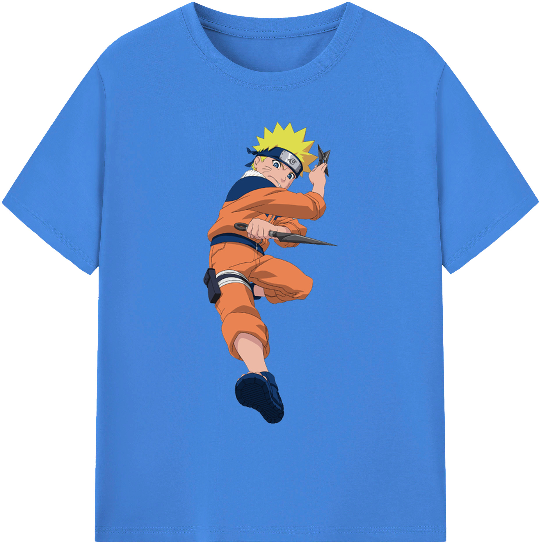 （画像用） NARUTO -ナルト- うずまき ナルト Uzumaki Naruto 綿100％ メンズ半袖Tシャツ｜肌触りやわらか＆通気性