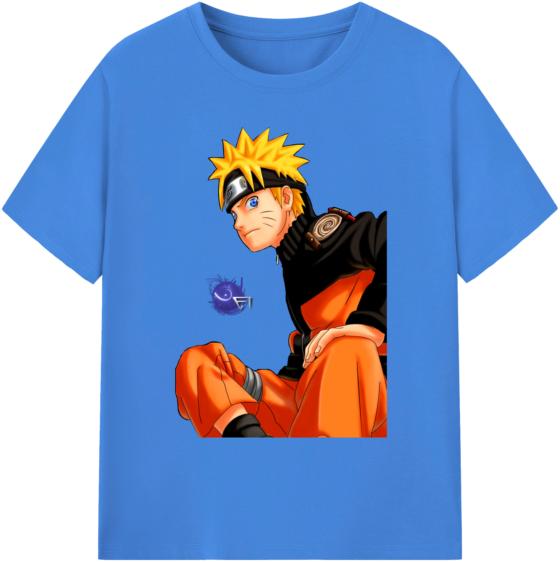（画像用） NARUTO -ナルト- うずまき ナルト Uzumaki Naruto 綿100％ メンズ半袖Tシャツ｜肌触りやわらか＆通気性