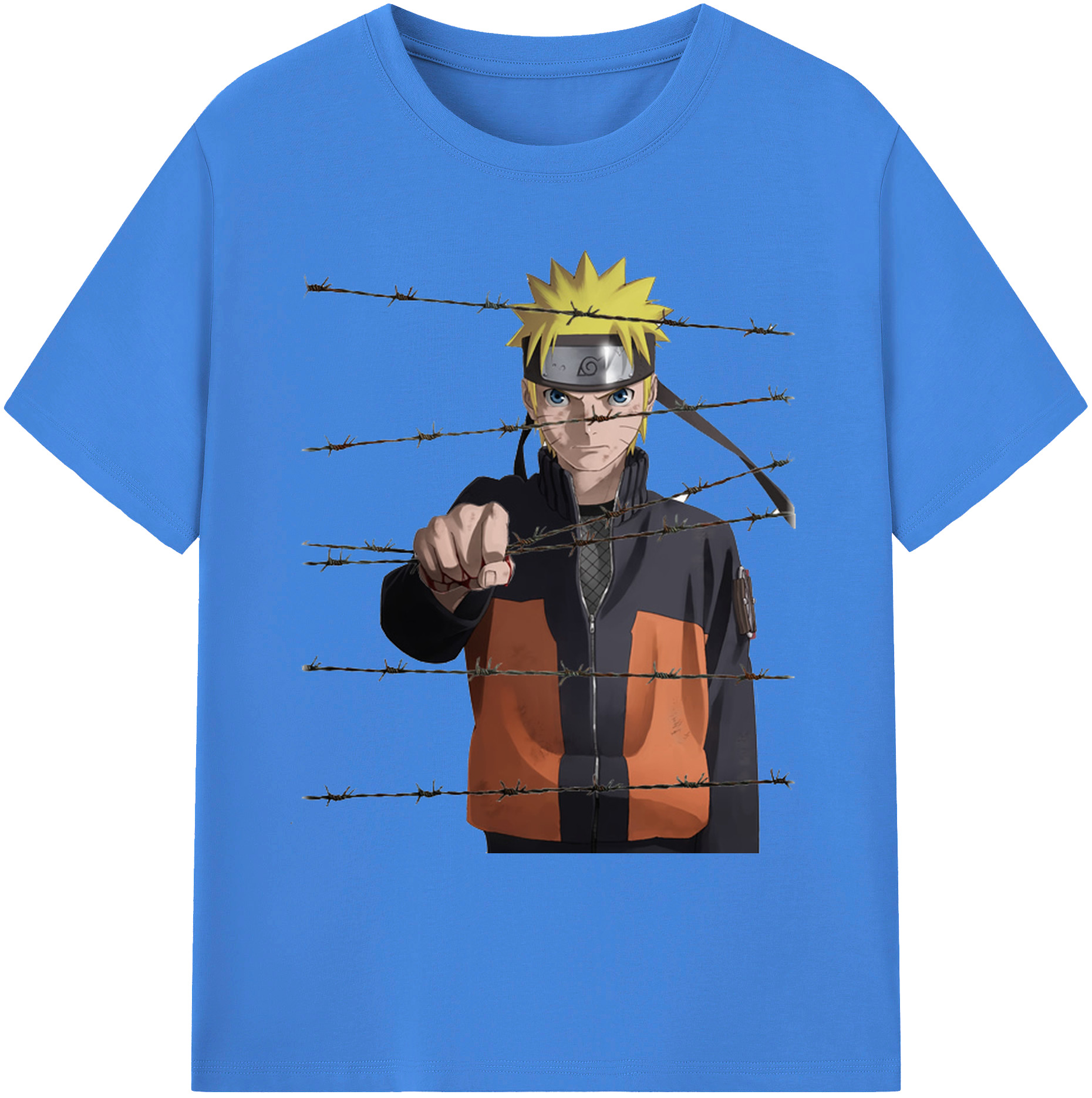 （画像用） NARUTO -ナルト- うずまき ナルト Uzumaki Naruto 綿100％ メンズ半袖Tシャツ｜肌触りやわらか＆通気性