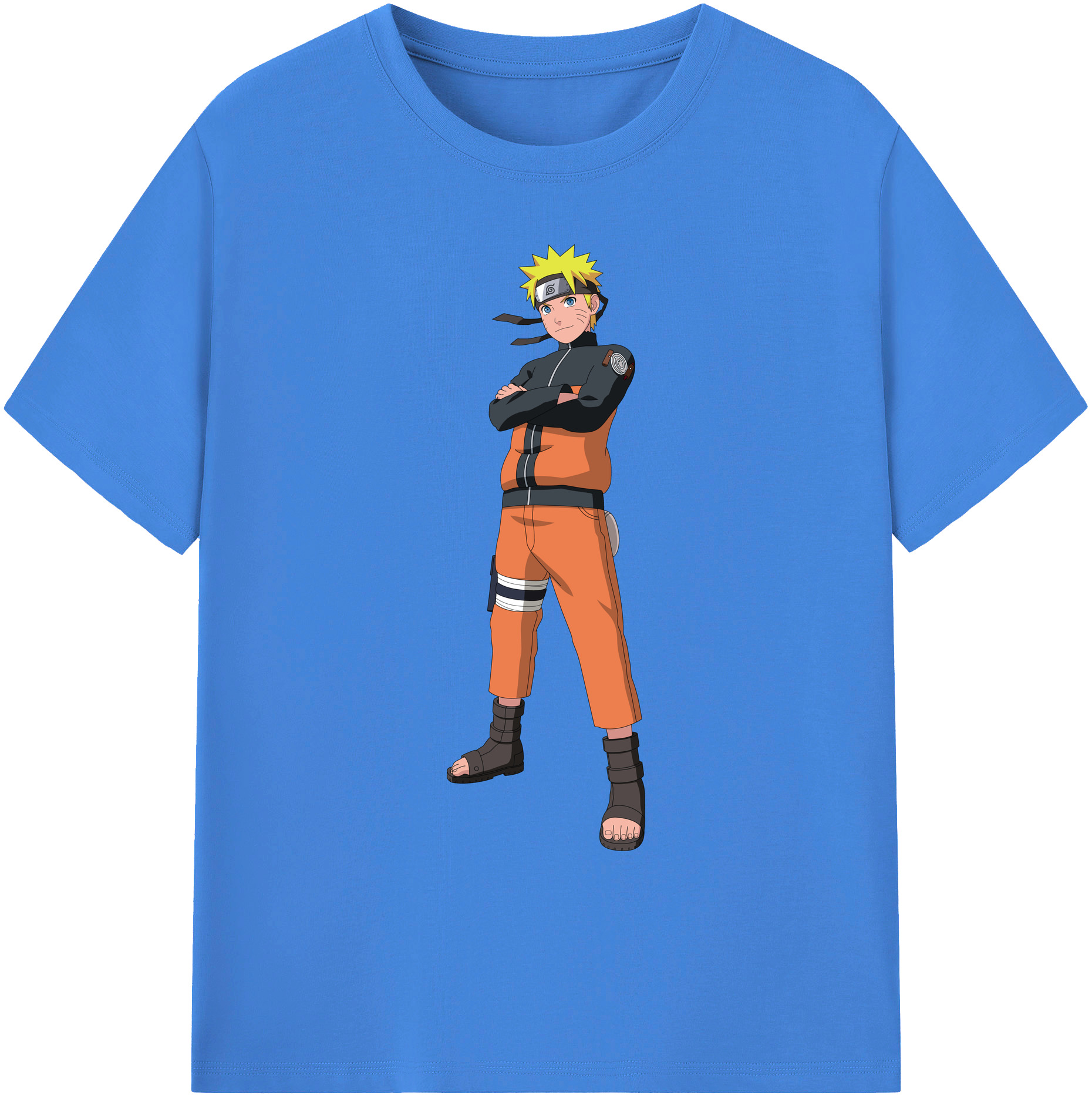 （画像用） NARUTO -ナルト- うずまき ナルト Uzumaki Naruto 綿100％ メンズ半袖Tシャツ｜肌触りやわらか＆通気性