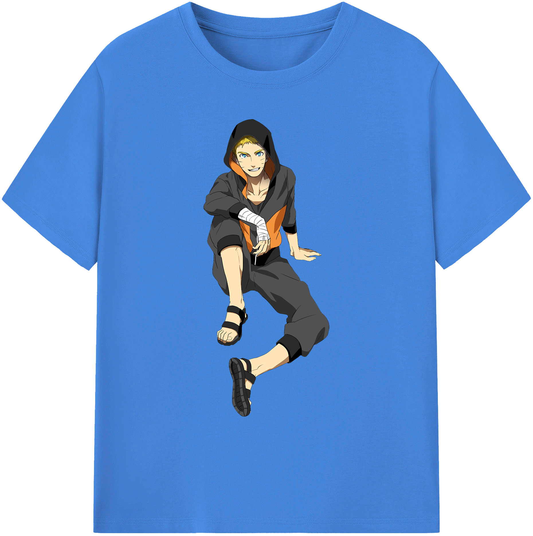 （画像用） NARUTO -ナルト- うずまき ナルト Uzumaki Naruto 綿100％ メンズ半袖Tシャツ｜肌触りやわらか＆通気性