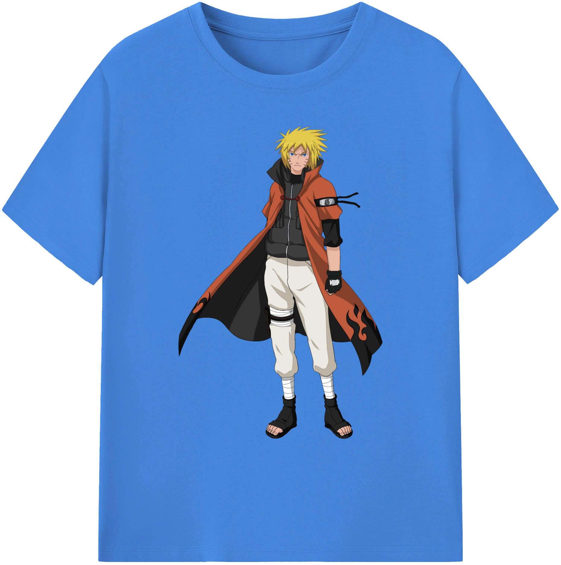 （画像用） NARUTO -ナルト- うずまき ナルト Uzumaki Naruto 綿100％ メンズ半袖Tシャツ｜肌触りやわらか＆通気性