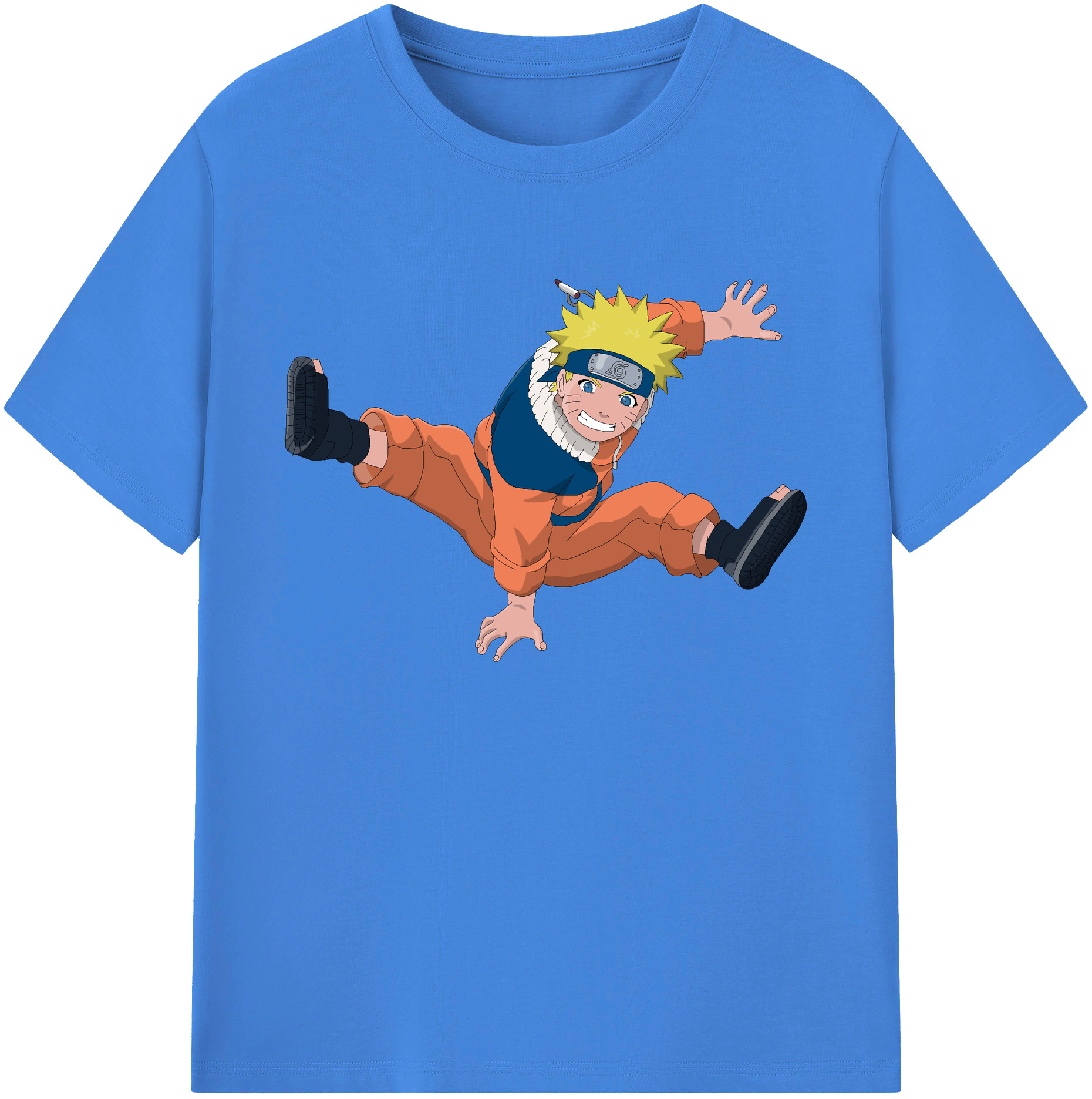 （画像用） NARUTO -ナルト- うずまき ナルト Uzumaki Naruto 綿100％ メンズ半袖Tシャツ｜肌触りやわらか＆通気性