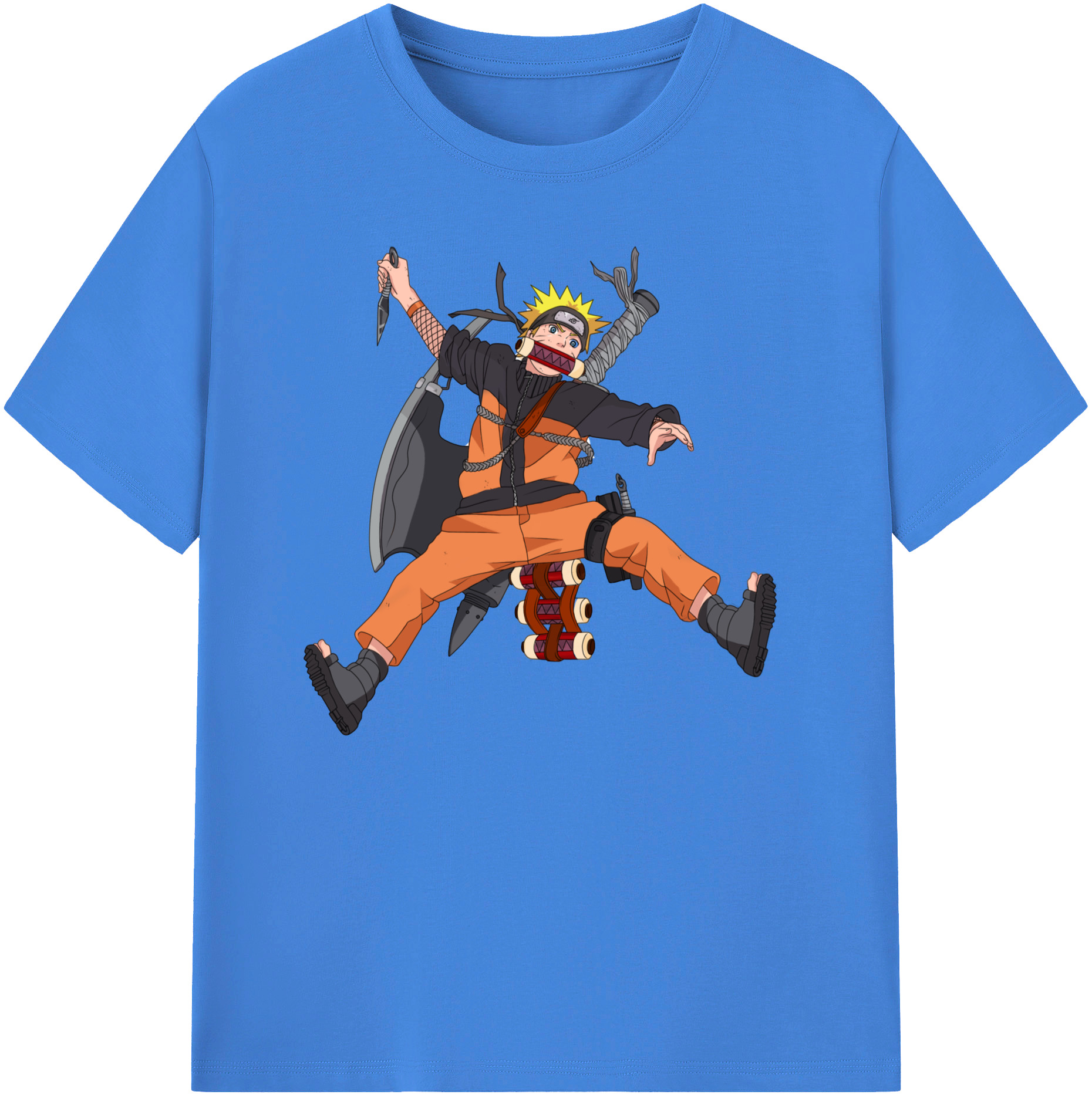 （画像用） NARUTO -ナルト- うずまき ナルト Uzumaki Naruto 綿100％ メンズ半袖Tシャツ｜肌触りやわらか＆通気性