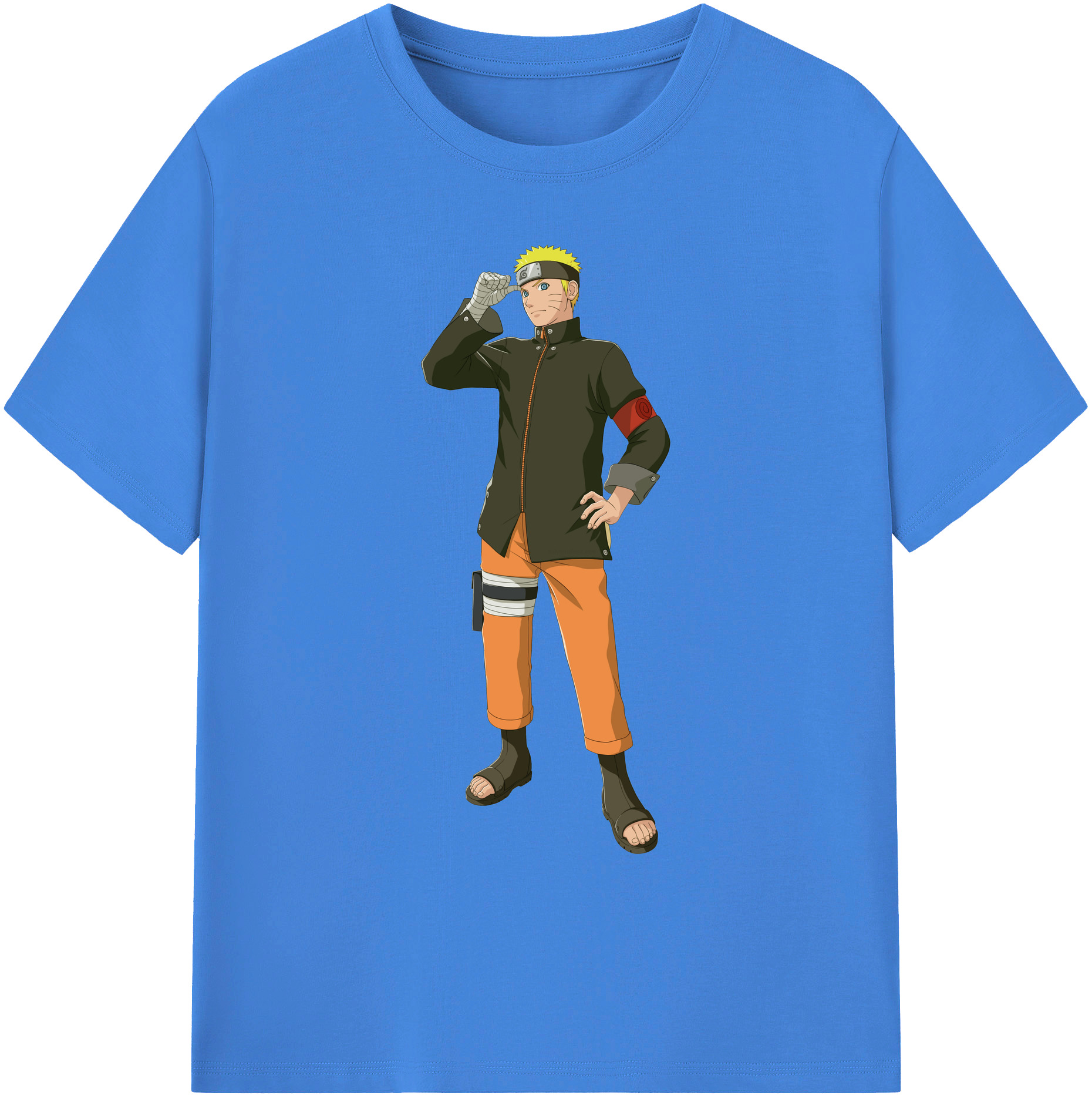 （画像用） NARUTO -ナルト- うずまき ナルト Uzumaki Naruto 綿100％ メンズ半袖Tシャツ｜肌触りやわらか＆通気性