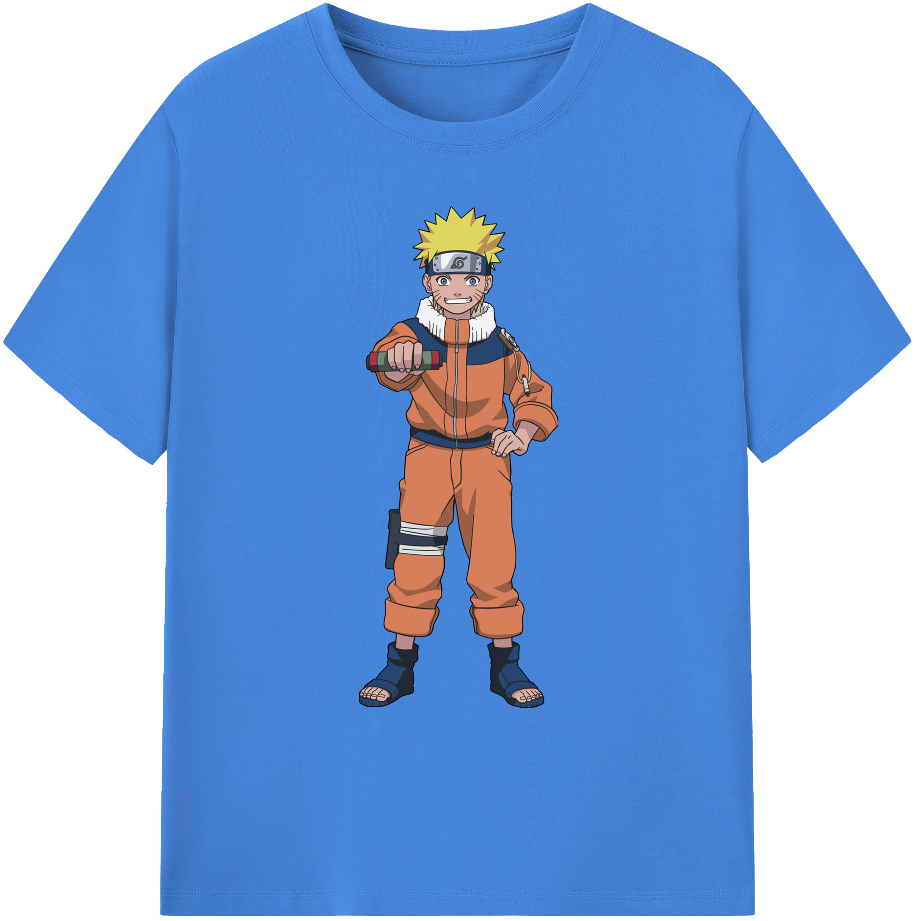 （画像用） NARUTO -ナルト- うずまき ナルト Uzumaki Naruto 綿100％ メンズ半袖Tシャツ｜肌触りやわらか＆通気性