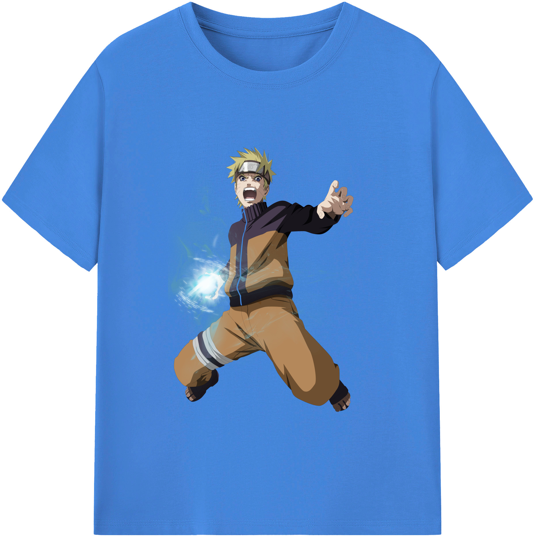（画像用） NARUTO -ナルト- うずまき ナルト Uzumaki Naruto 綿100％ メンズ半袖Tシャツ｜肌触りやわらか＆通気性