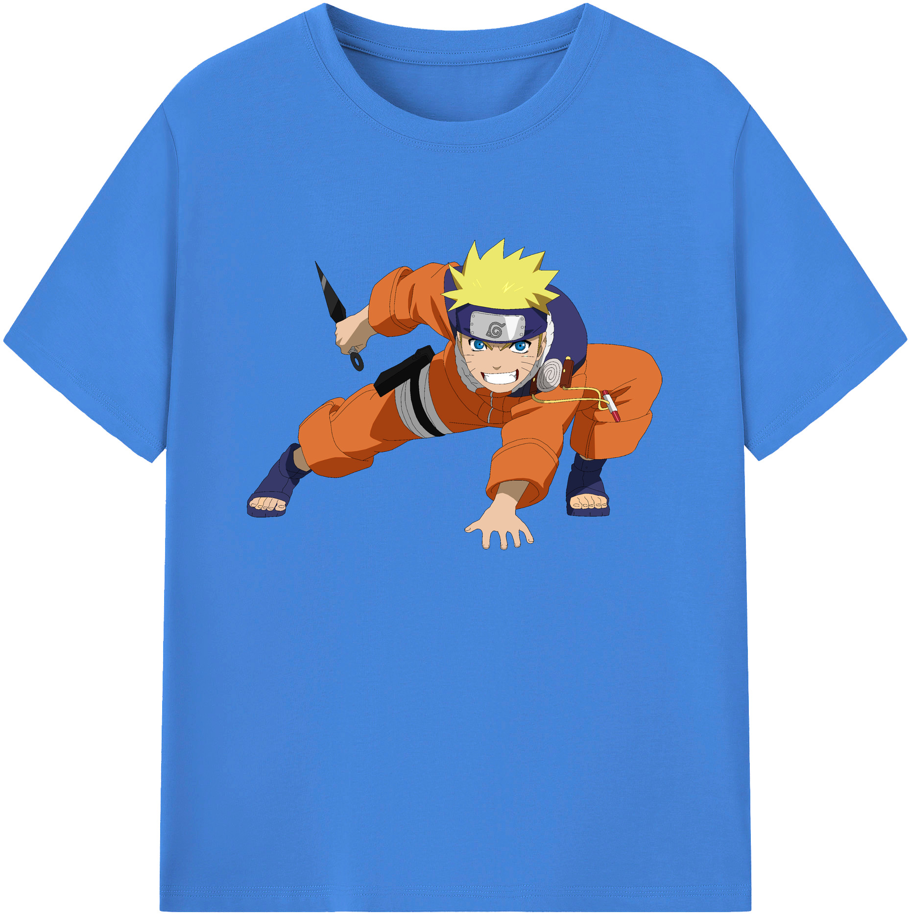 （画像用） NARUTO -ナルト- うずまき ナルト Uzumaki Naruto 綿100％ メンズ半袖Tシャツ｜肌触りやわらか＆通気性