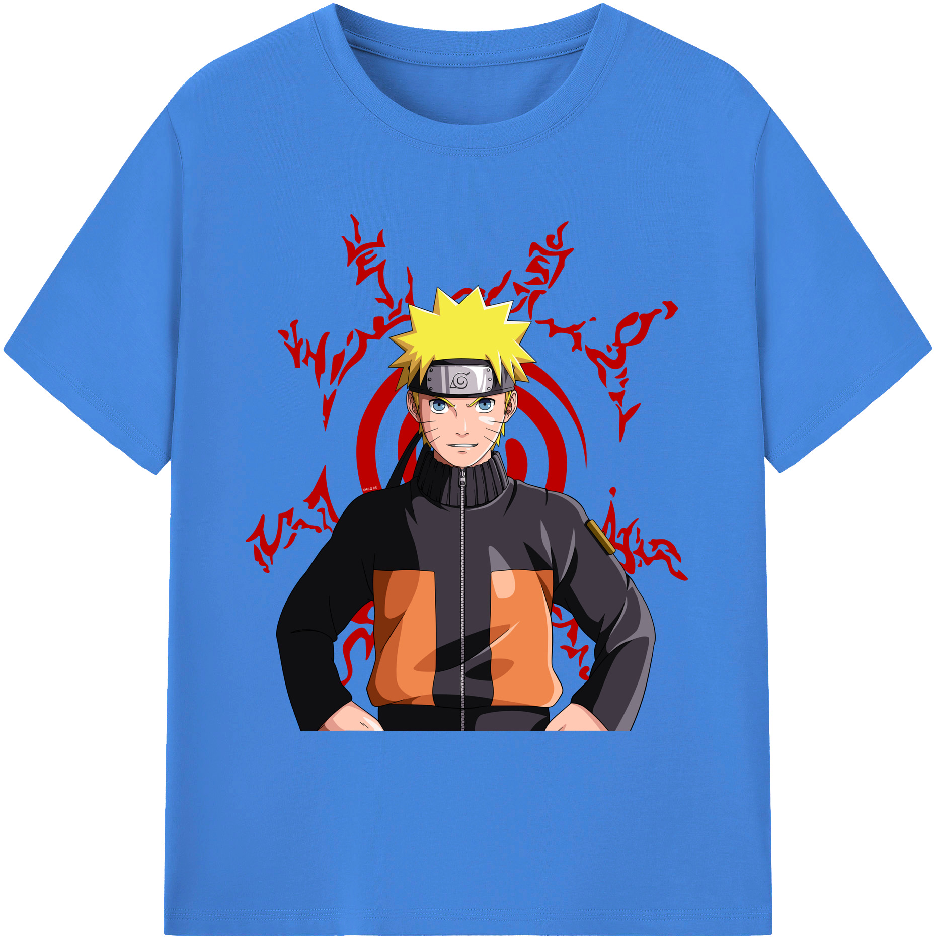 （画像用） NARUTO -ナルト- うずまき ナルト Uzumaki Naruto 綿100％ メンズ半袖Tシャツ｜肌触りやわらか＆通気性
