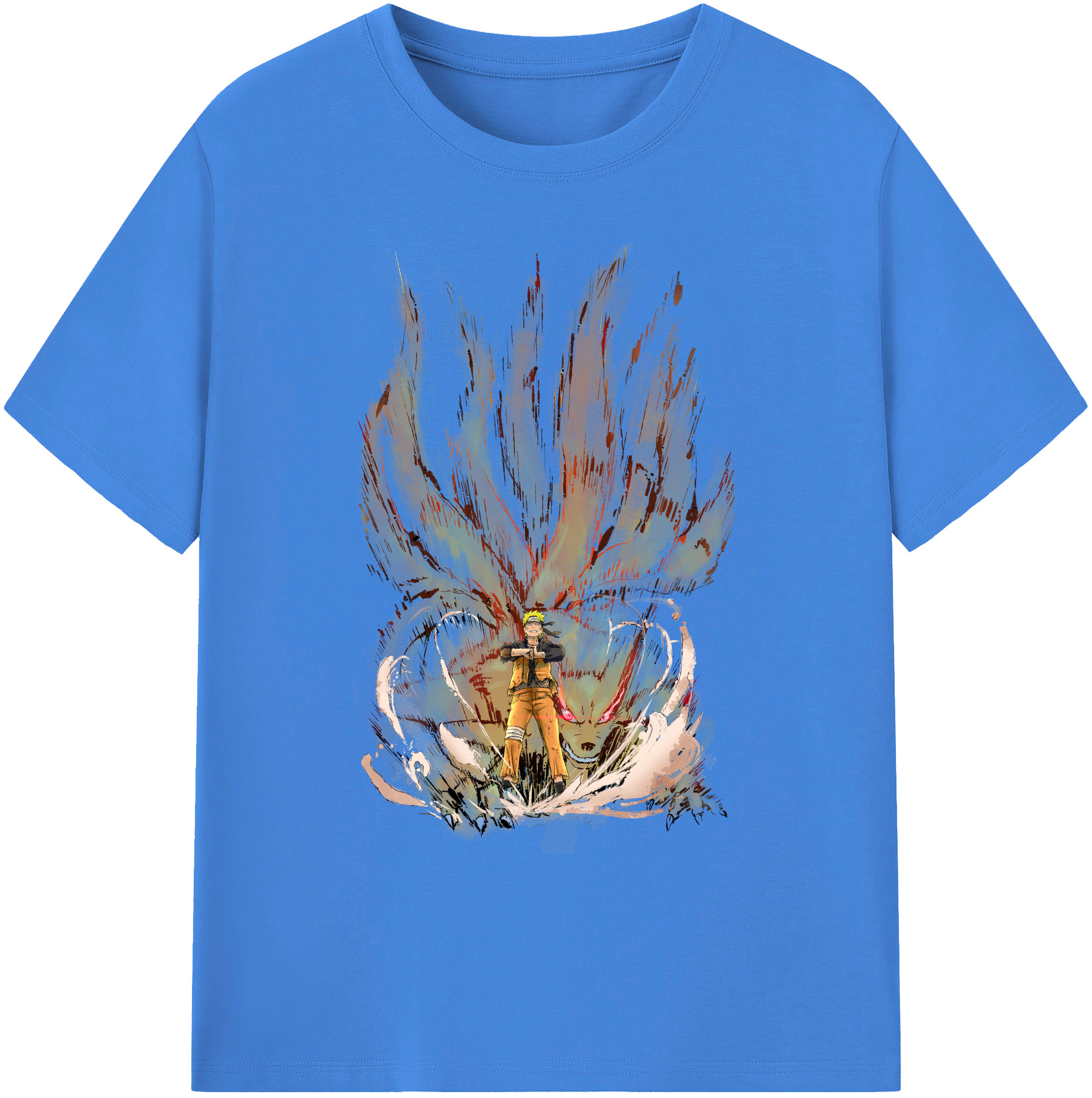 （画像用） NARUTO -ナルト- うずまき ナルト Uzumaki Naruto 綿100％ メンズ半袖Tシャツ｜肌触りやわらか＆通気性